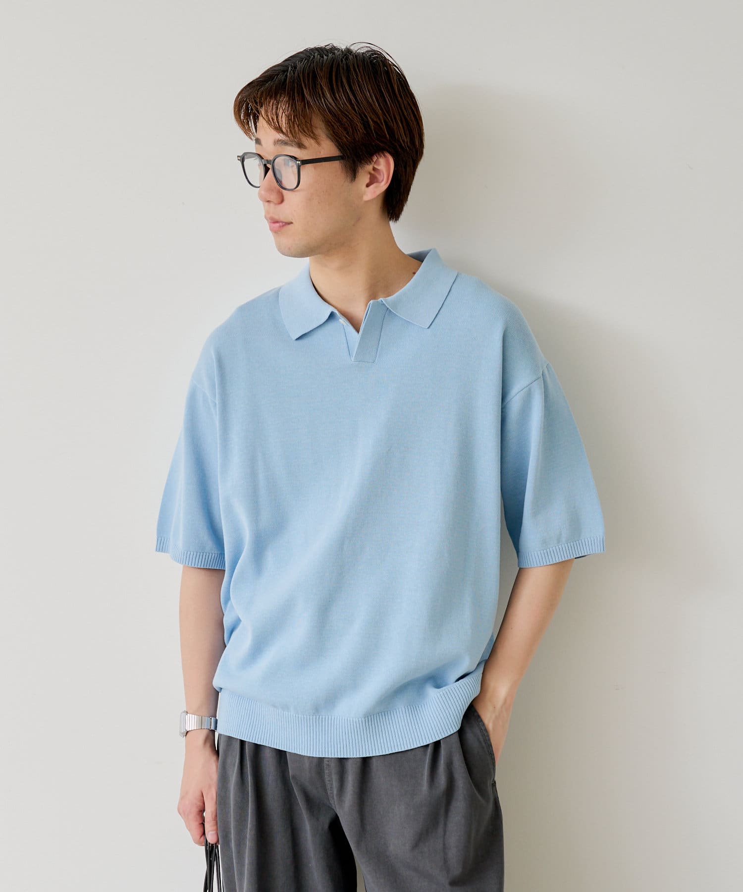 OUTLET(アウトレット) 【Kastane】【WHIMSIC】ファインニットショートスリーブポロシャツ