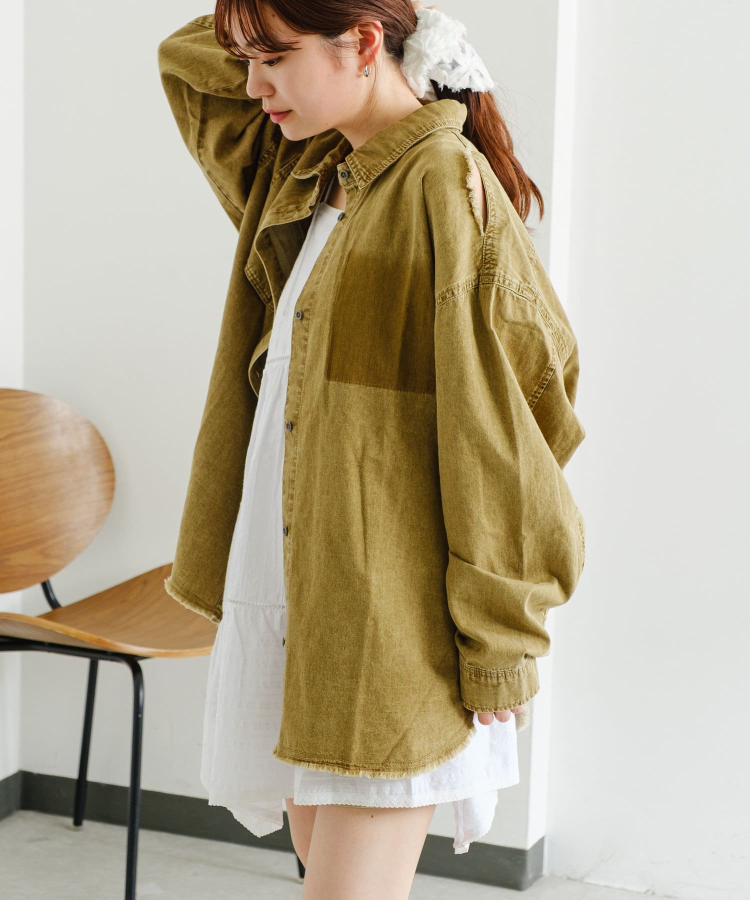 OUTLET(アウトレット) 【Kastane】ダメージビックデニムシャツ