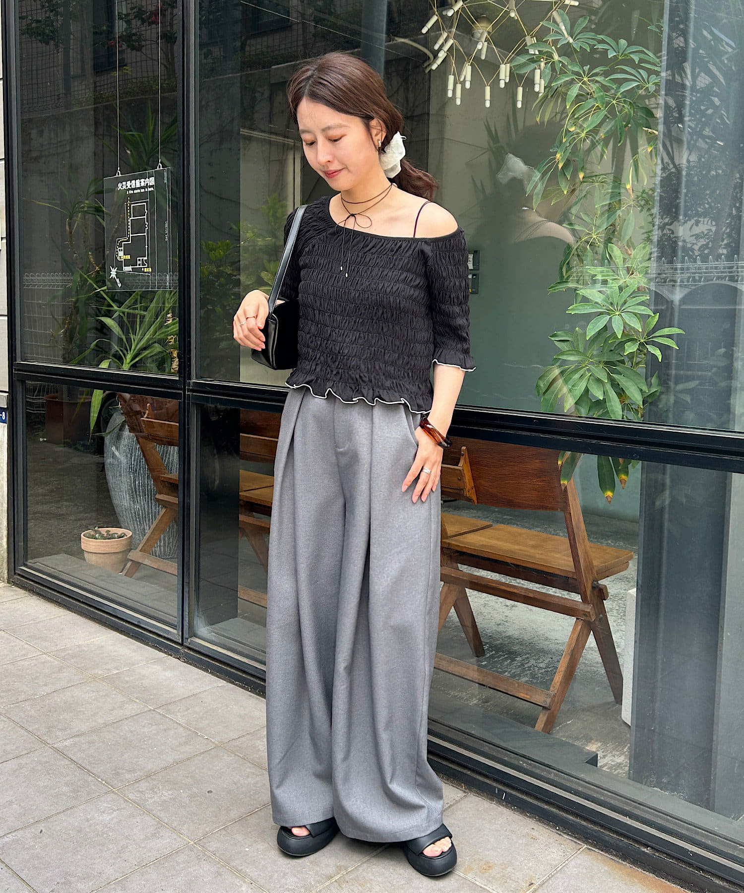 OUTLET(アウトレット) 【Kastane】シャーリングカットソー