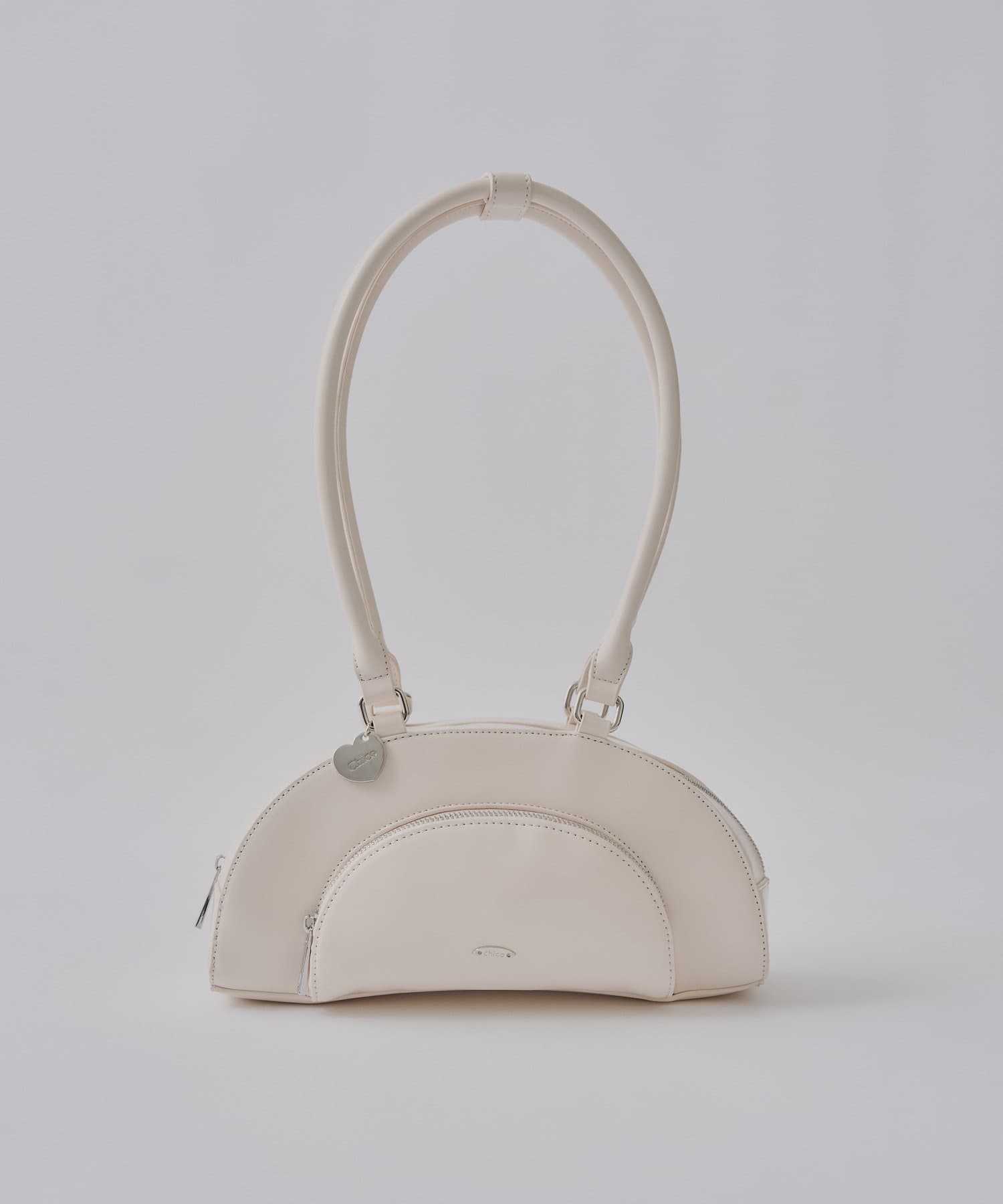 OUTLET(アウトレット) 【Chico】チャーム付横長ラウンドボストンバッグ