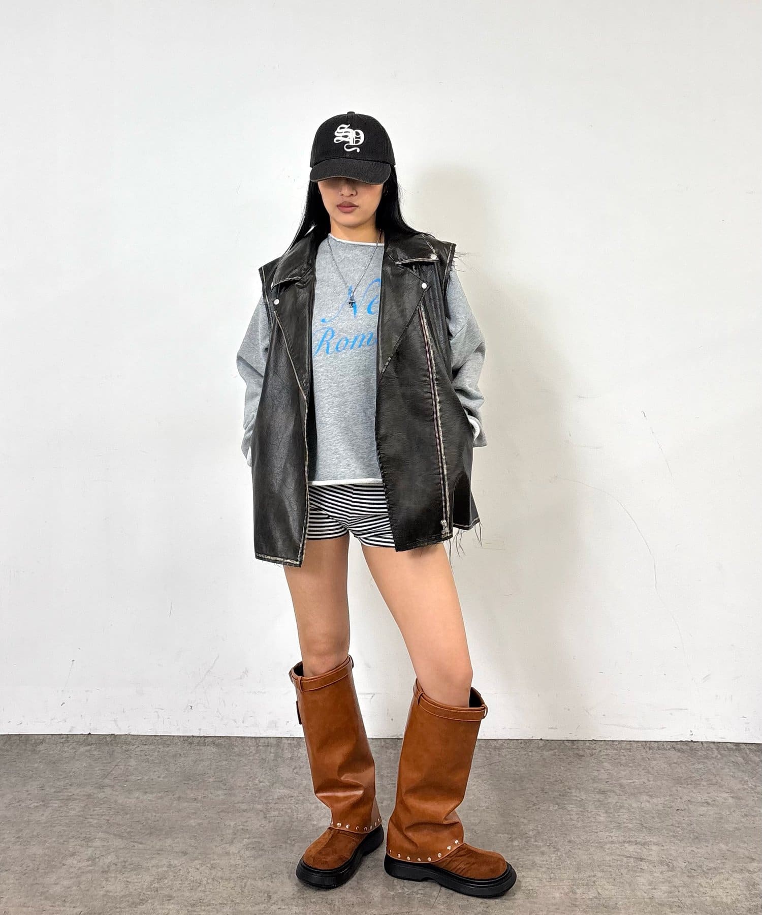 OUTLET(アウトレット) 【WHO'S WHO gallery】ヴィンテージライクレザーライダースベスト