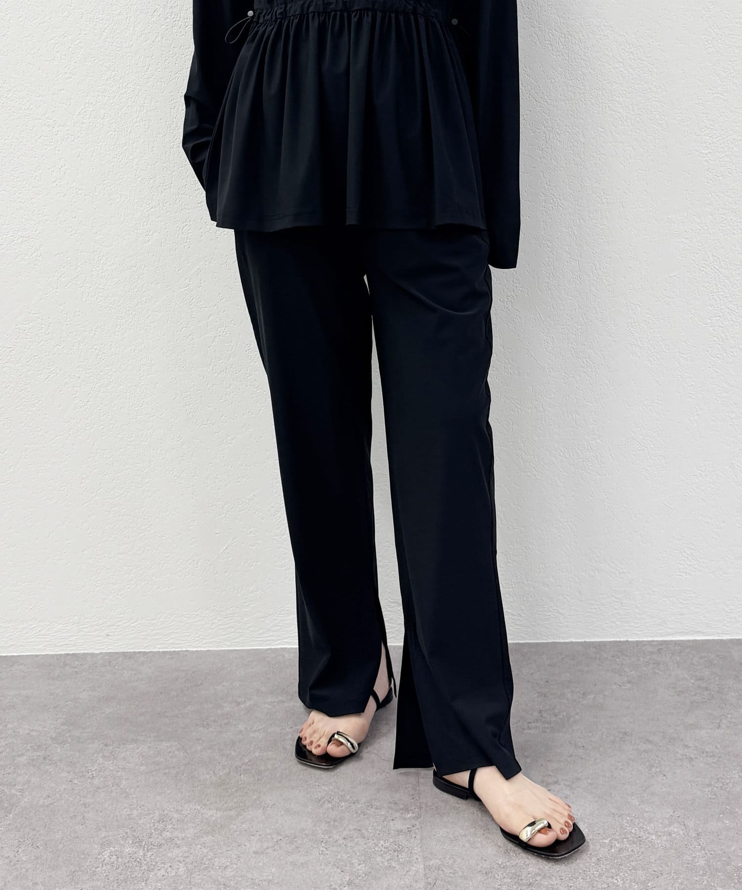 OUTLET(アウトレット) 【earthy_】スリムフレアパンツ