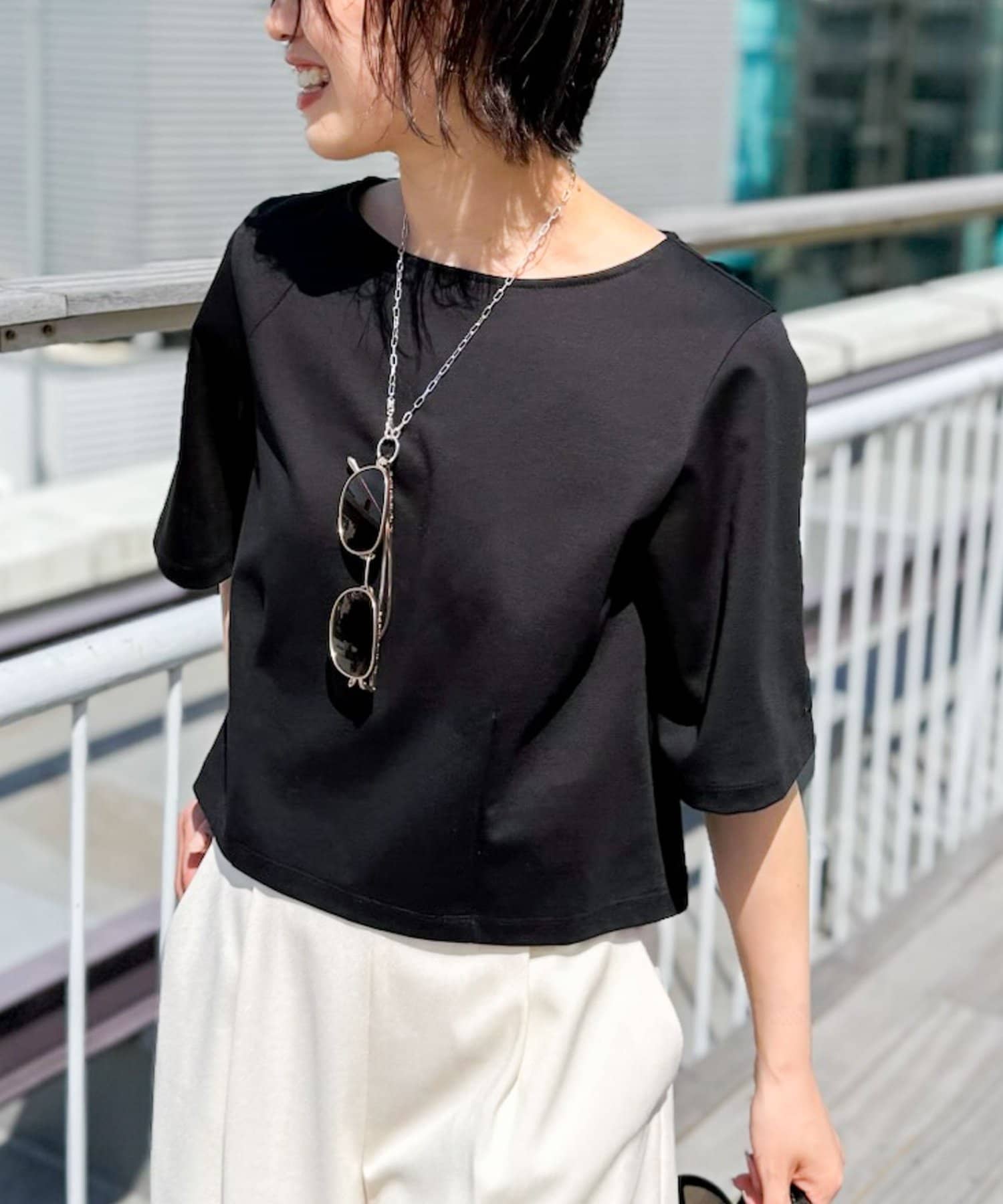 NOLLEY'S(ノーリーズ) 刺繍ショートTシャツ