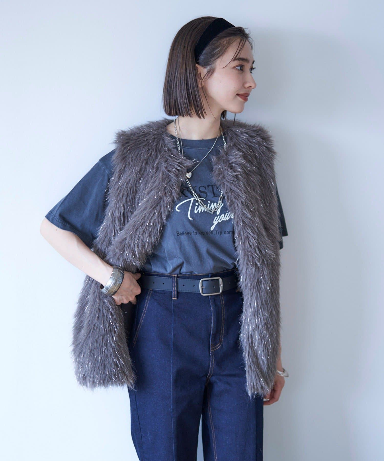 Remind me and forever(リマインドミーアンドフォーエバー) 【nane】ピグメント加工ロゴTシャツ