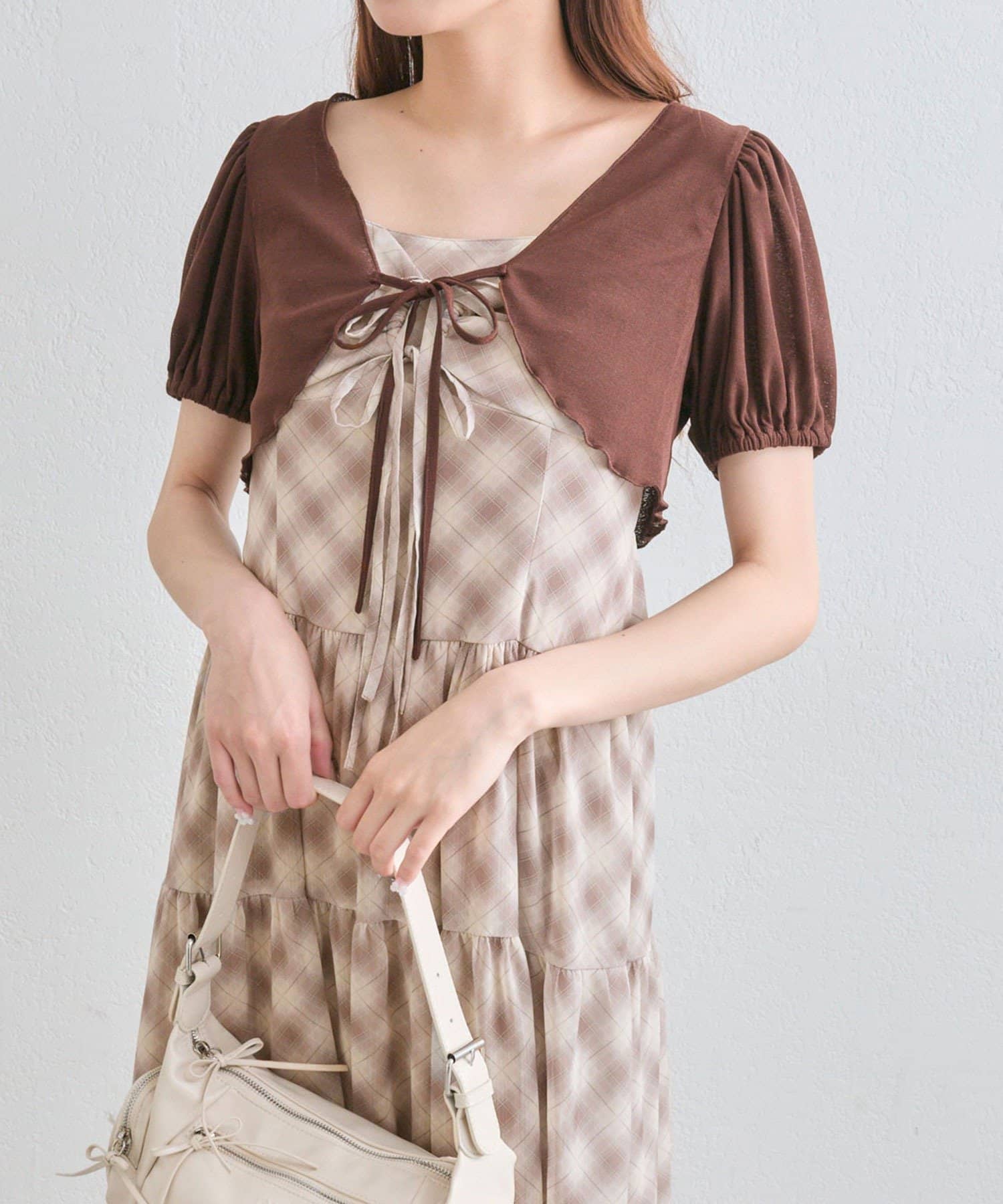 Olive des Oliveゆいワンピ【ワンピ、ボレロ付き】 OLIVE des OLIVE（オリーブデオリーブ）の「2ウェイボレロ付