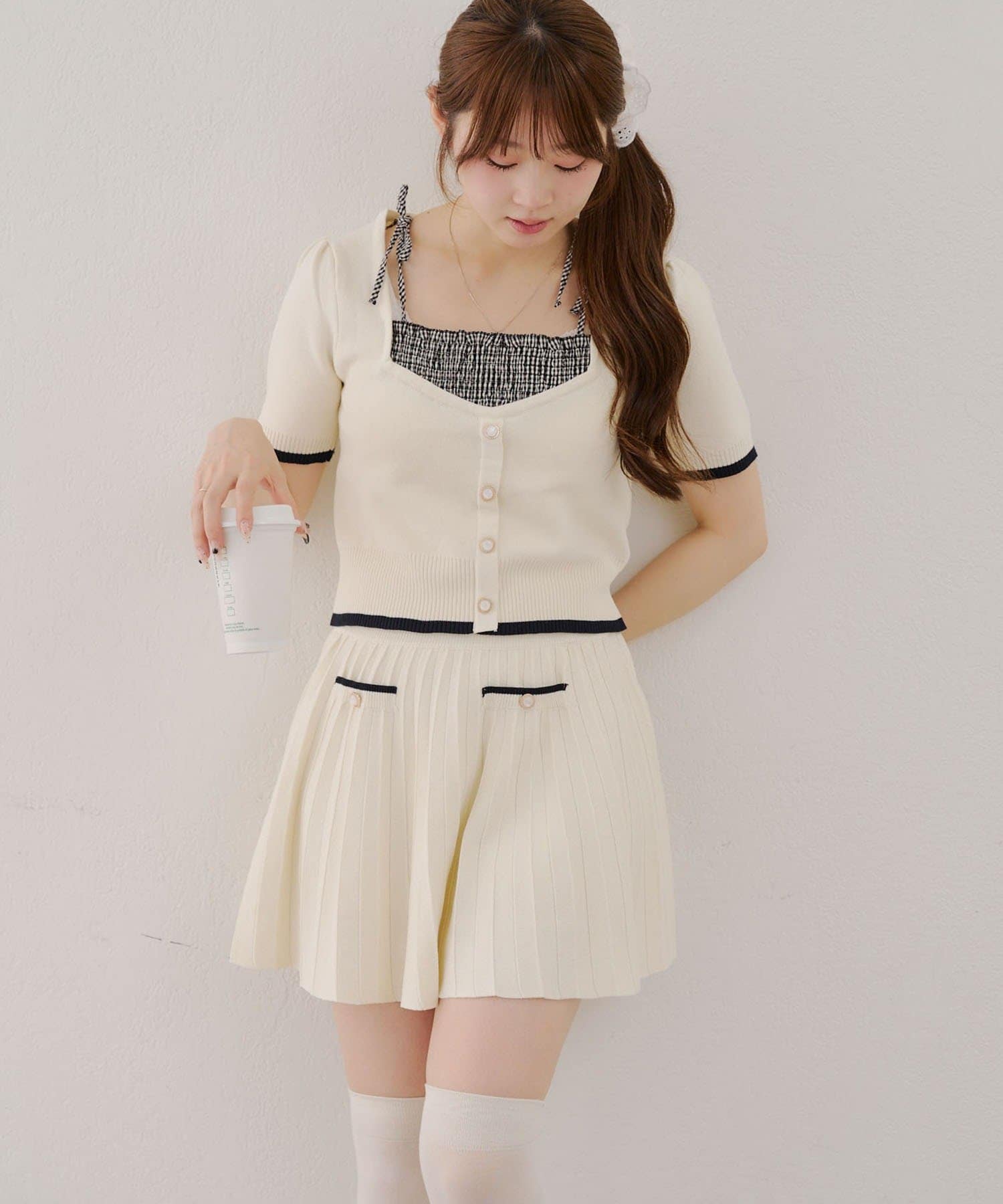 NICE CLAUP / OLIVE des OLIVE OUTLET(ナイスクラップ  / オリーブ デ オリーブ アウトレット) この夏無双できる【RMAF】ドッキングニットセットアップ