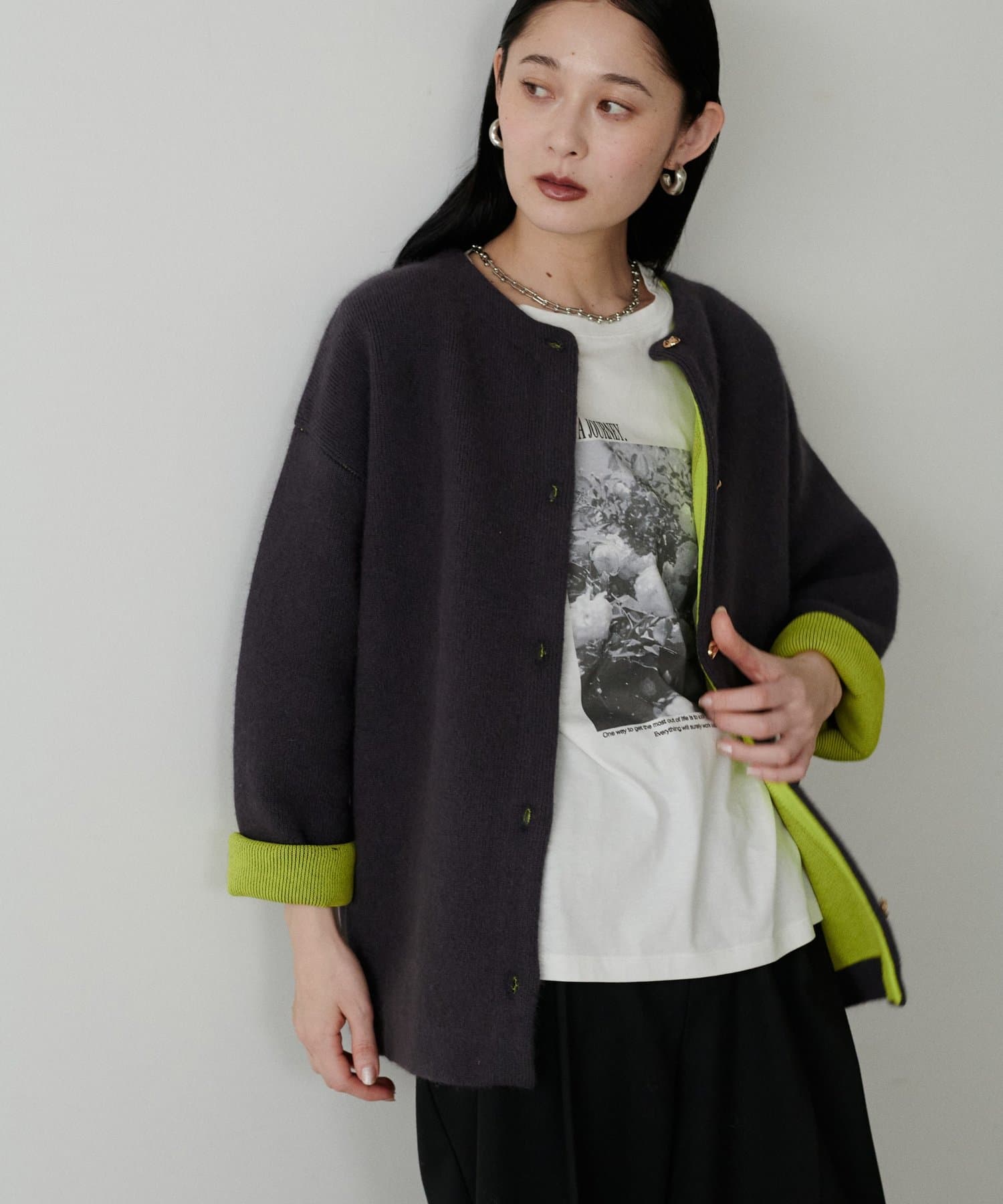 LARUTA(ラルータ) FOX混Wフェイスニットコート