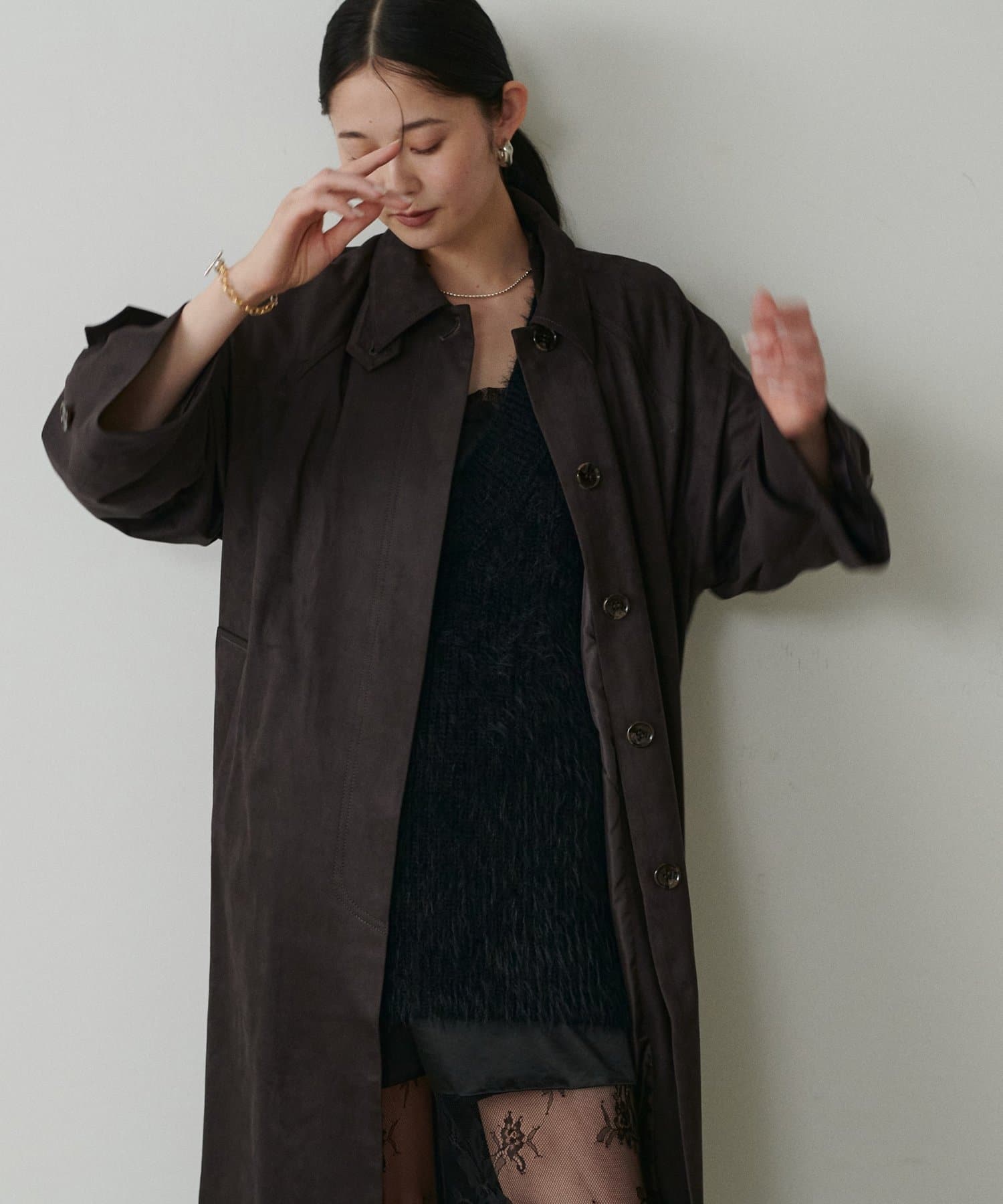 LARUTA(ラルータ) 2WAYフェイクスエードロングコート