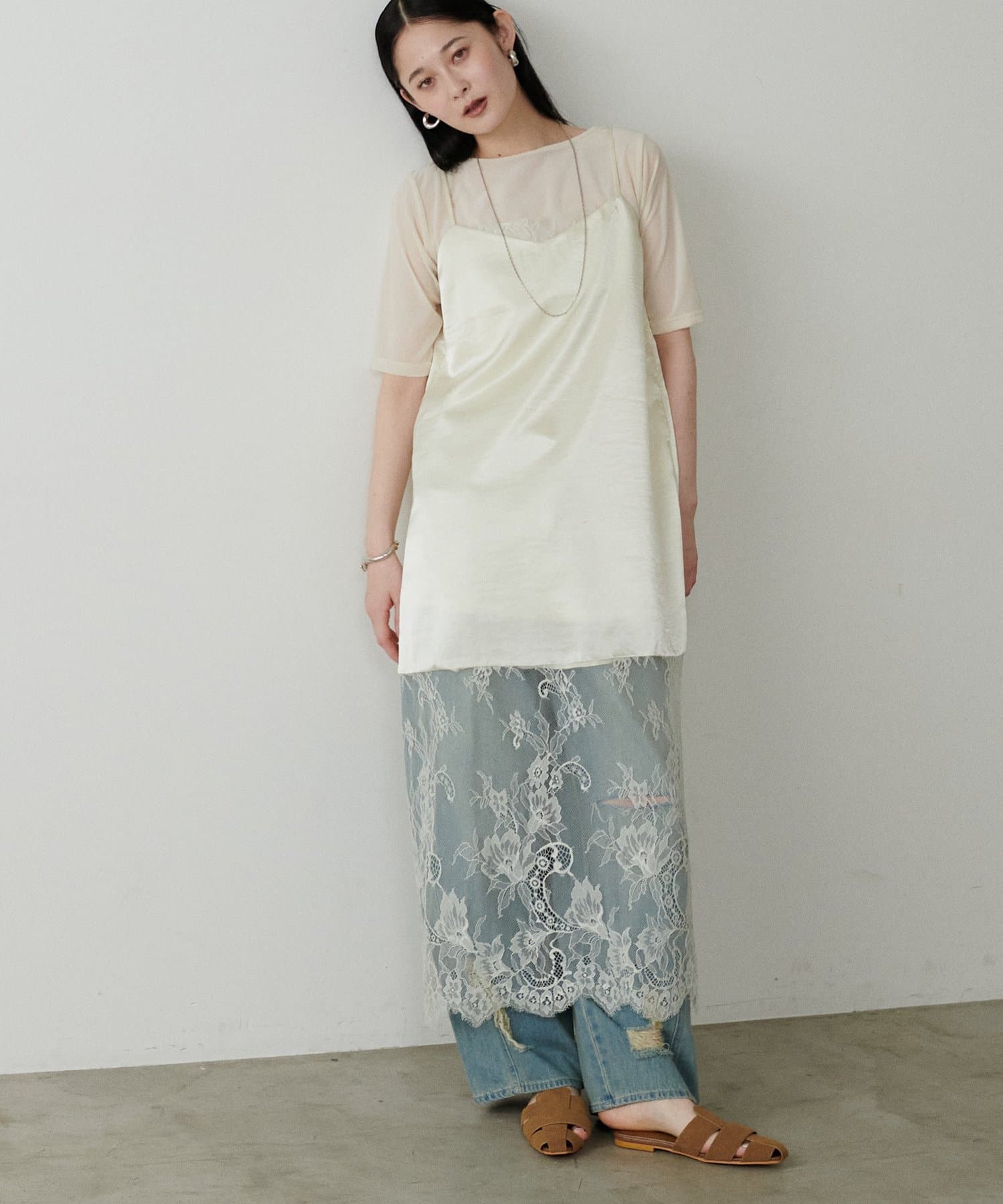 tシャツ 「LARUTA」シアーベロア5分袖ドレーププルオーバー レディース LARUTA｜シアーベロア5分袖ドレーププルオーバー | Rakuten