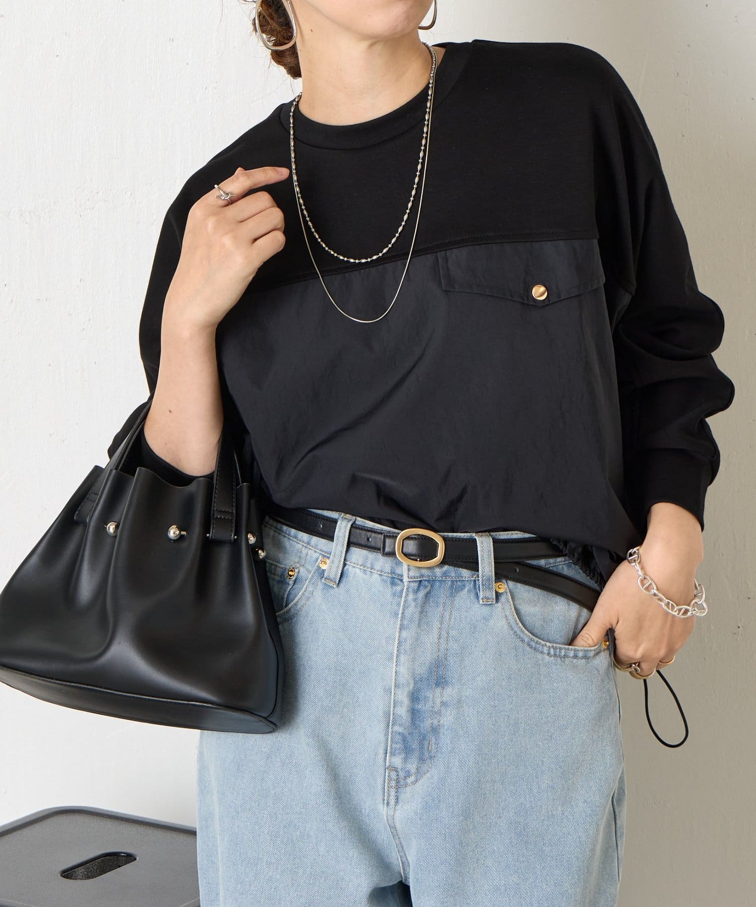 Jena　espace merveilleux(ジェナ　エスパスメルヴェイユ) フハク切替ダンボールカットソー
