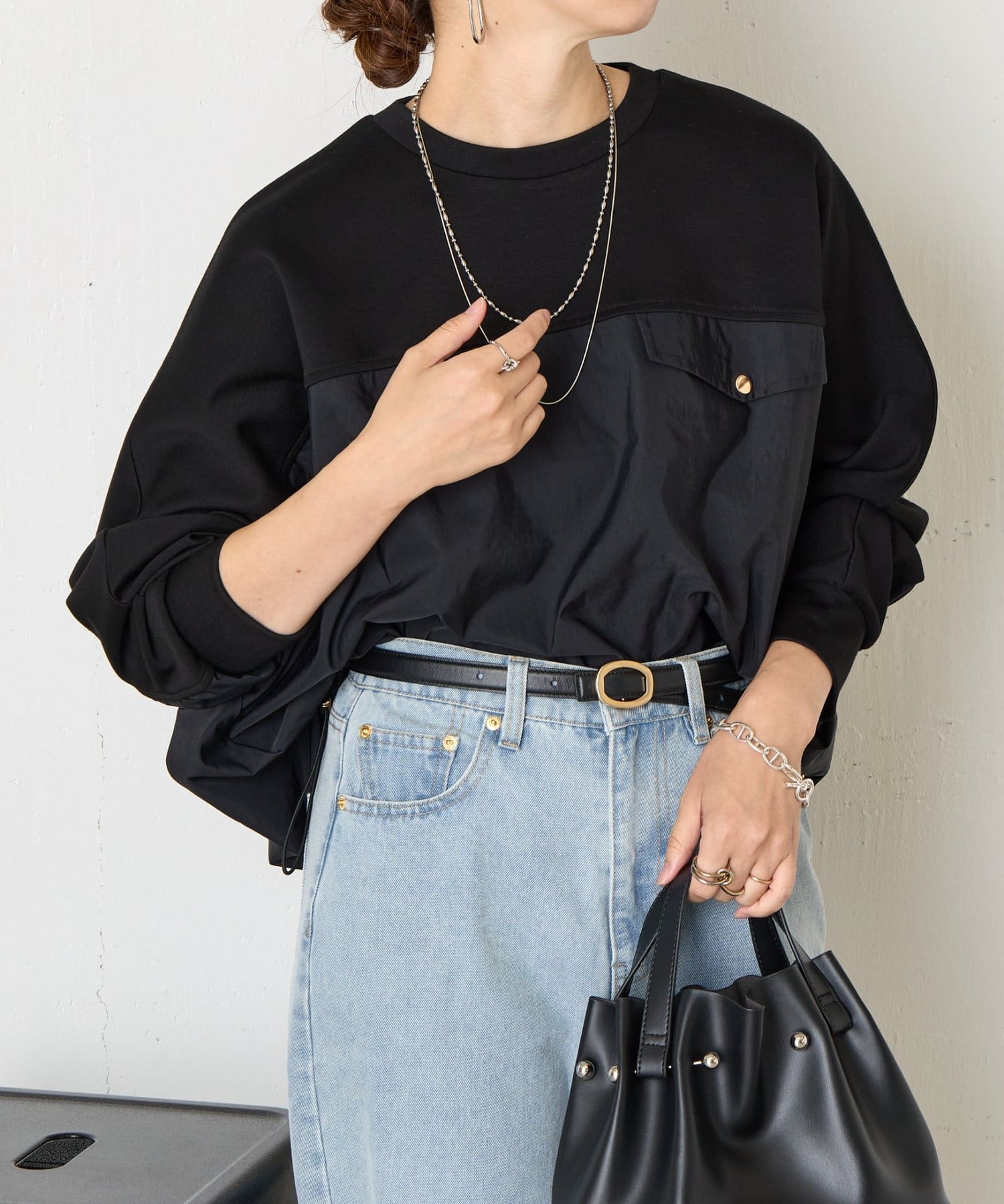 Jena　espace merveilleux(ジェナ　エスパスメルヴェイユ) フハク切替ダンボールカットソー