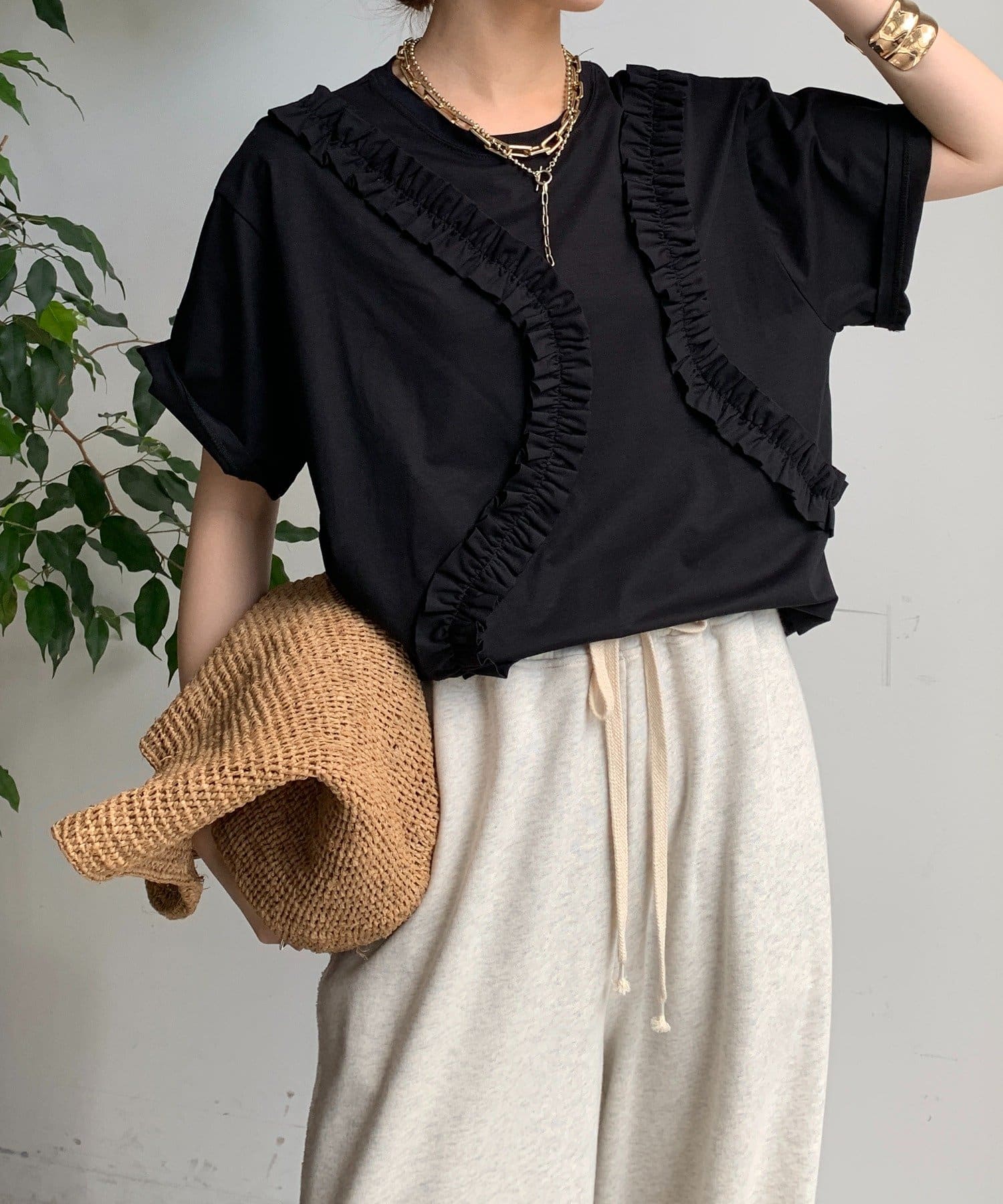 DOUDOU(ドゥドゥ) 【WEB限定】スネークフリルTEE