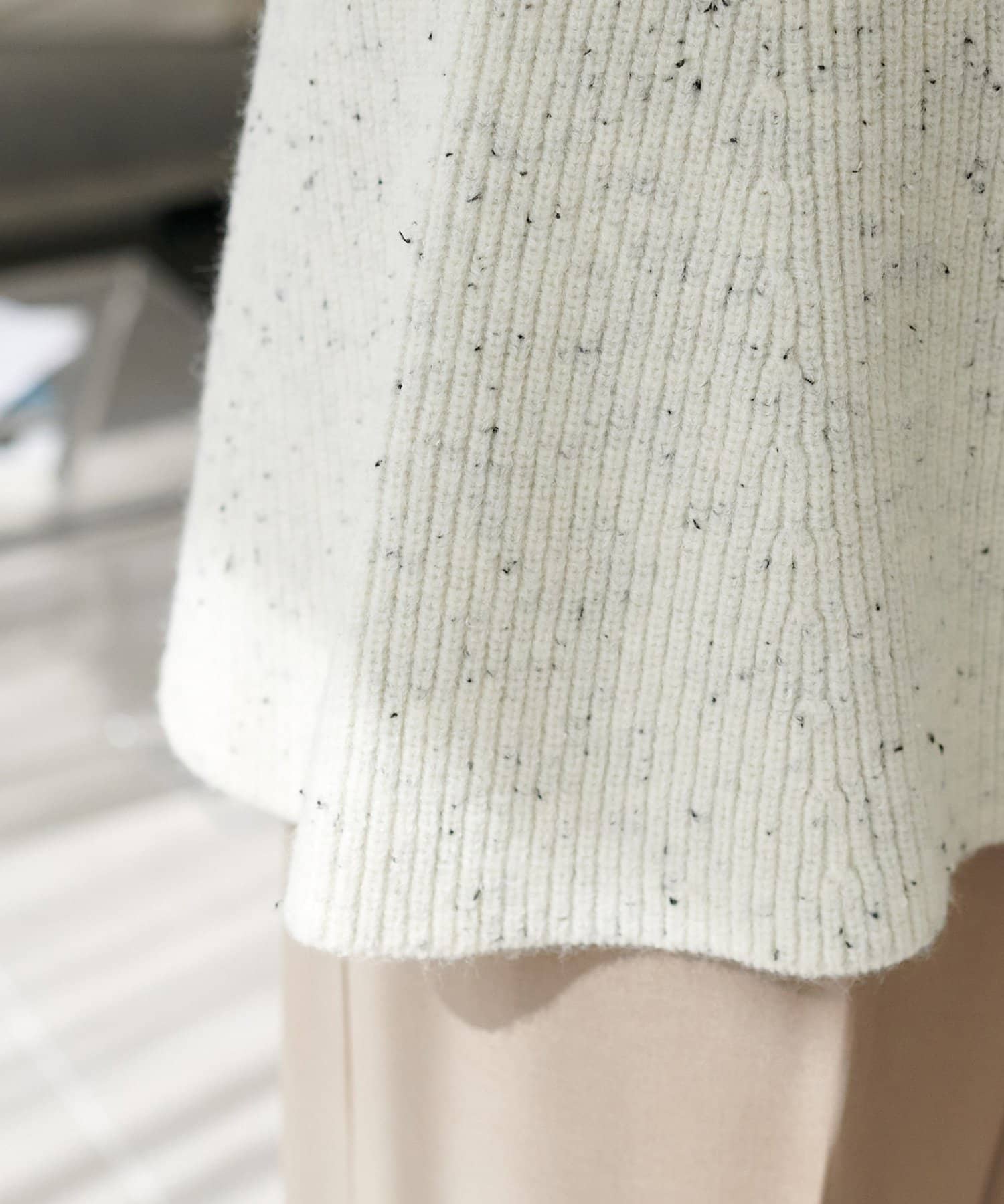 DISCOAT(ディスコート) ネップリブ前開きペプラムプルオーバー