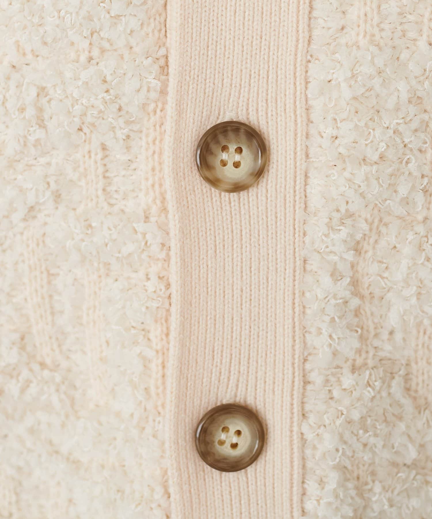 DISCOAT(ディスコート) ツイードライク衿付きニットジャケット