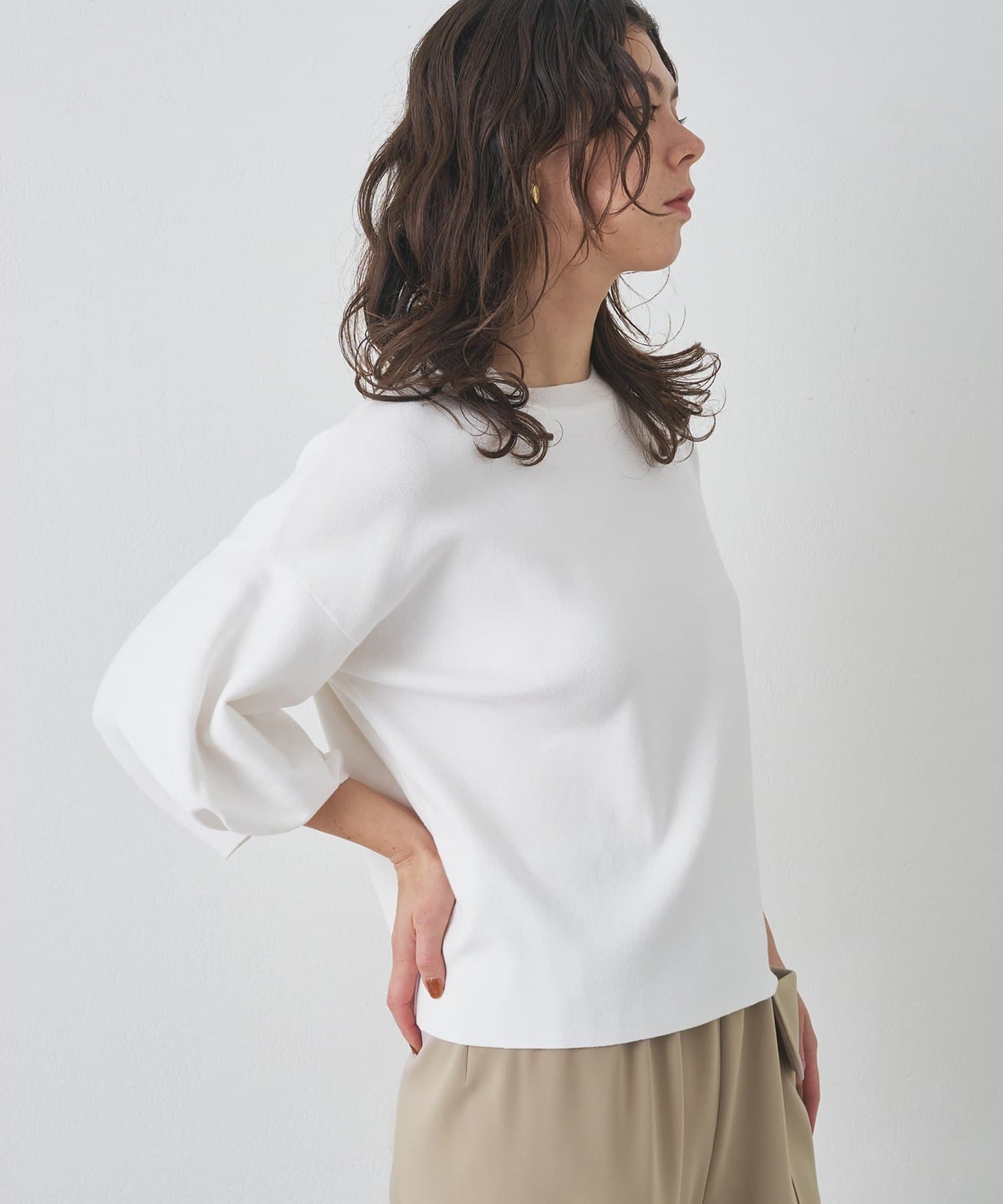 Drawing Numbers】コットン袖パフニットプルオーバー | Whim