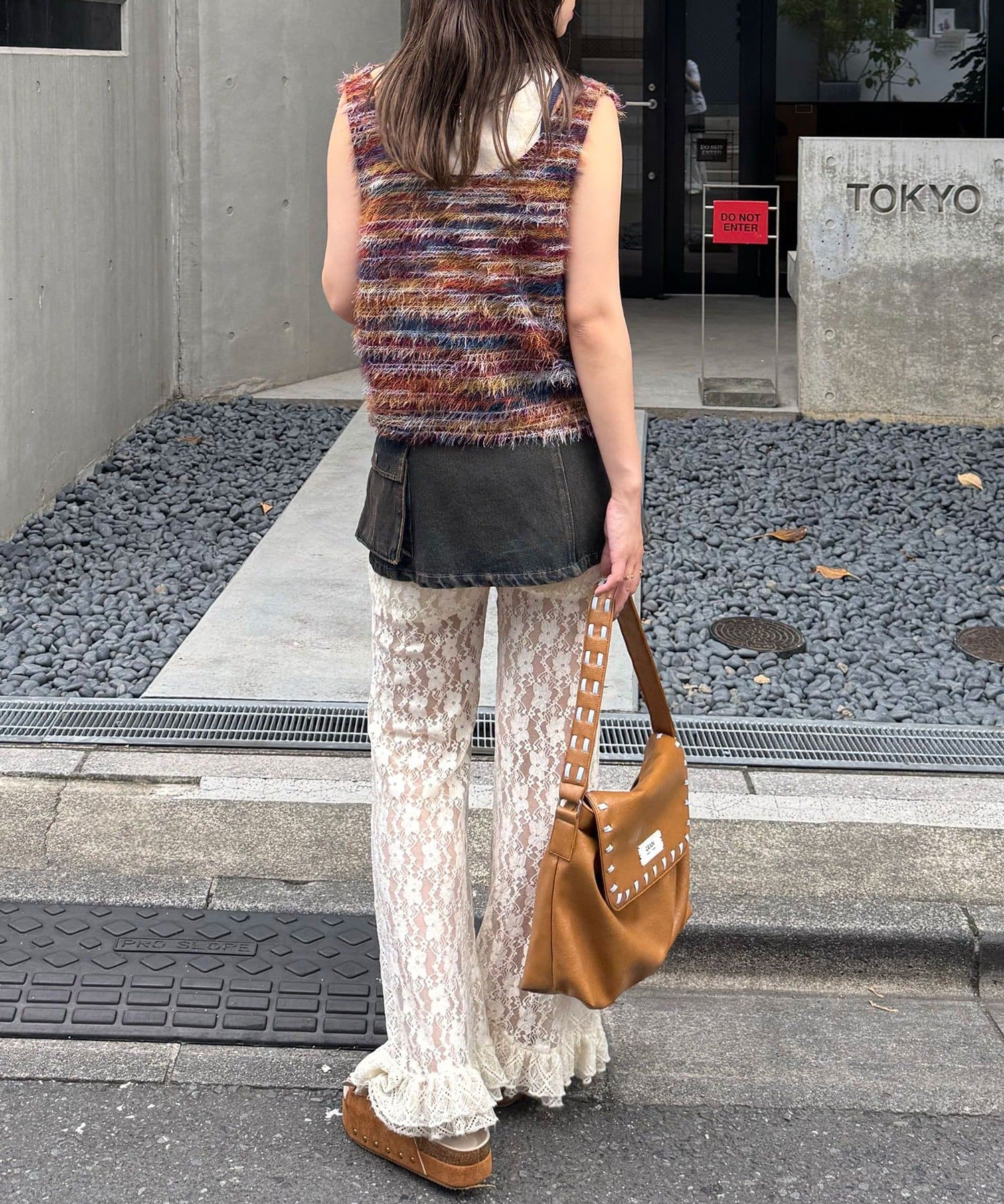 CIAOPANIC(チャオパニック) 【前後2WAY】ミックスシャギーニットベストチュニック