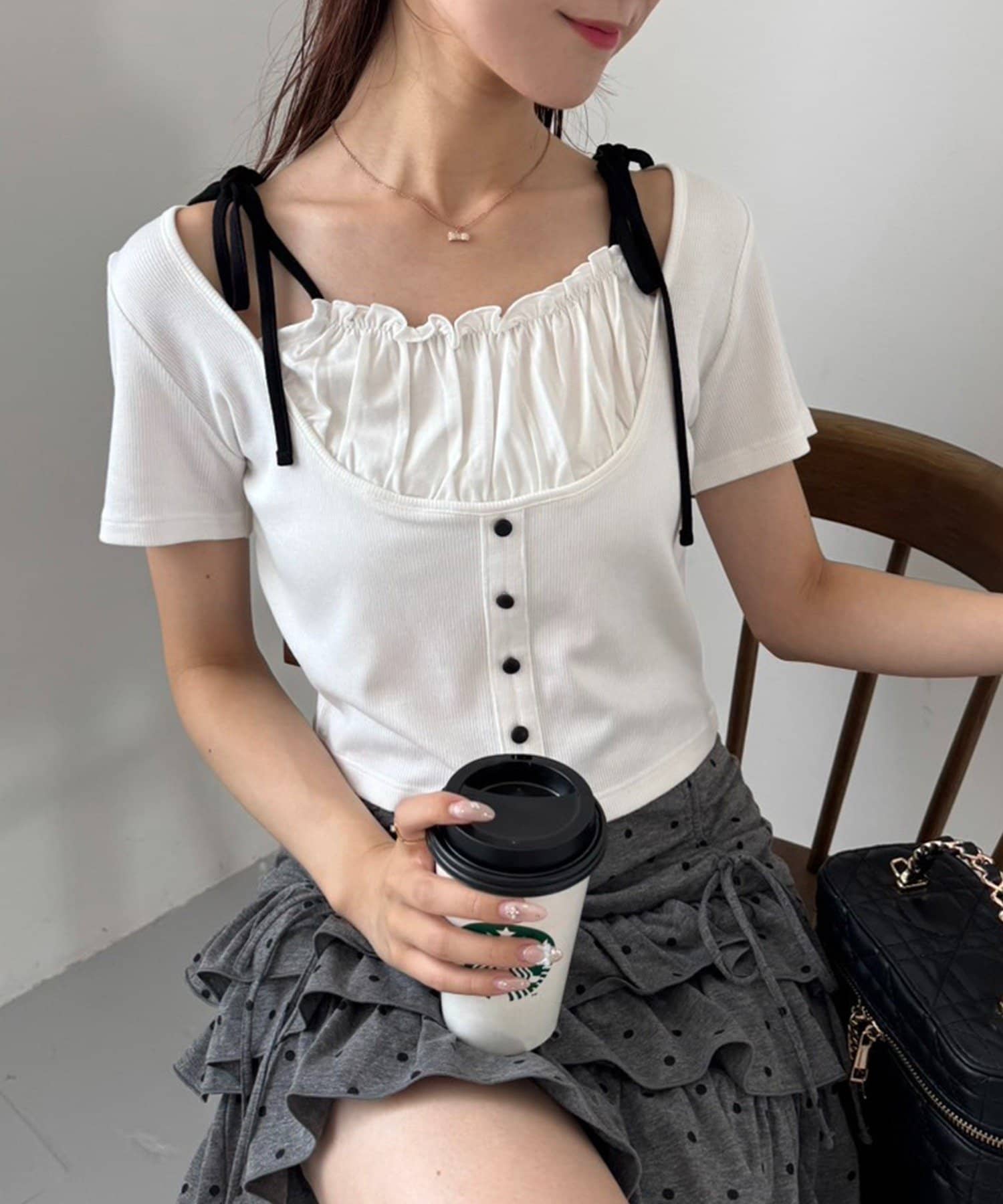 one after another NICE CLAUP(ワンアフターアナザー ナイスクラップ) 【WEB限定】レイヤード半袖トップス