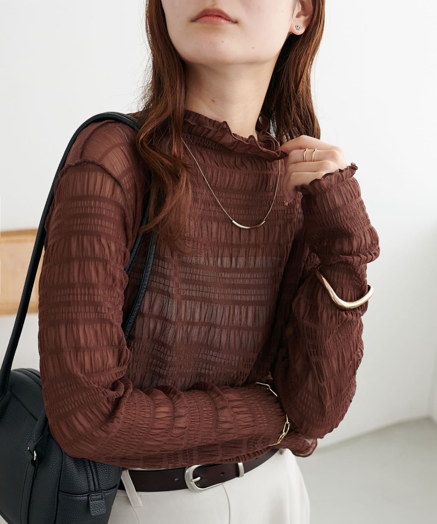 DISCOAT(ディスコート) 【WEB限定】スモッキングレースプルオーバー