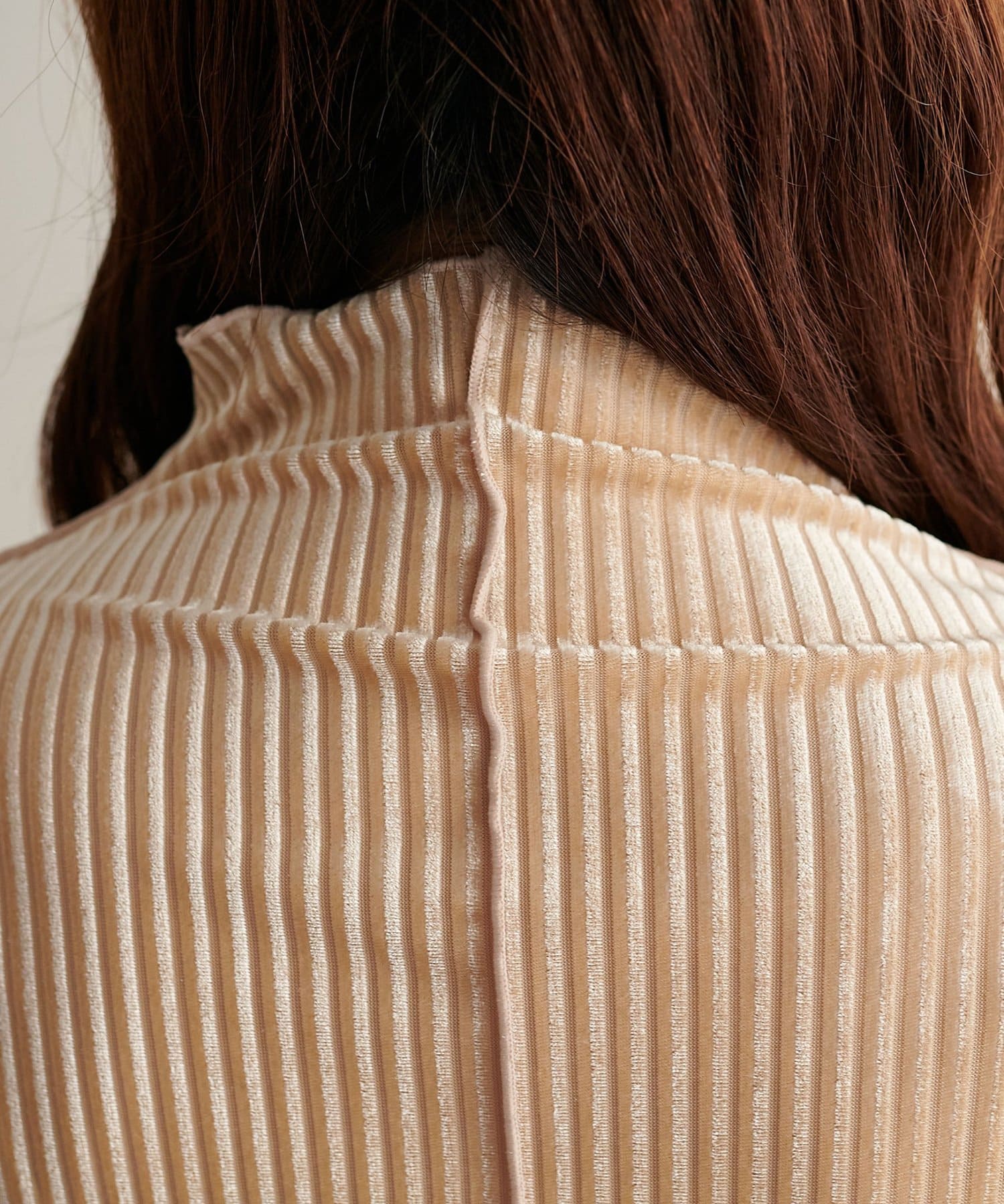 DISCOAT(ディスコート) 【WEB限定】ベロアストライププルオーバー