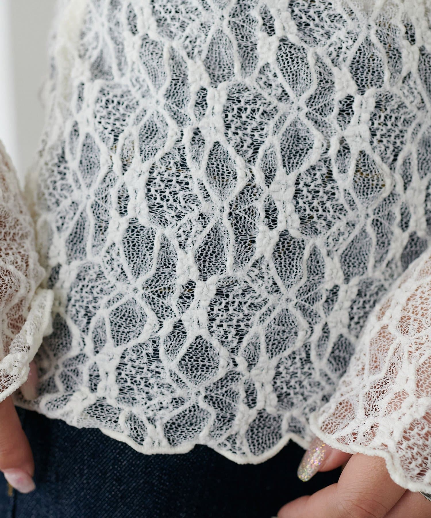 DISCOAT(ディスコート) 【新色追加/WEB限定】ストレッチレースボトルネックプルオーバー