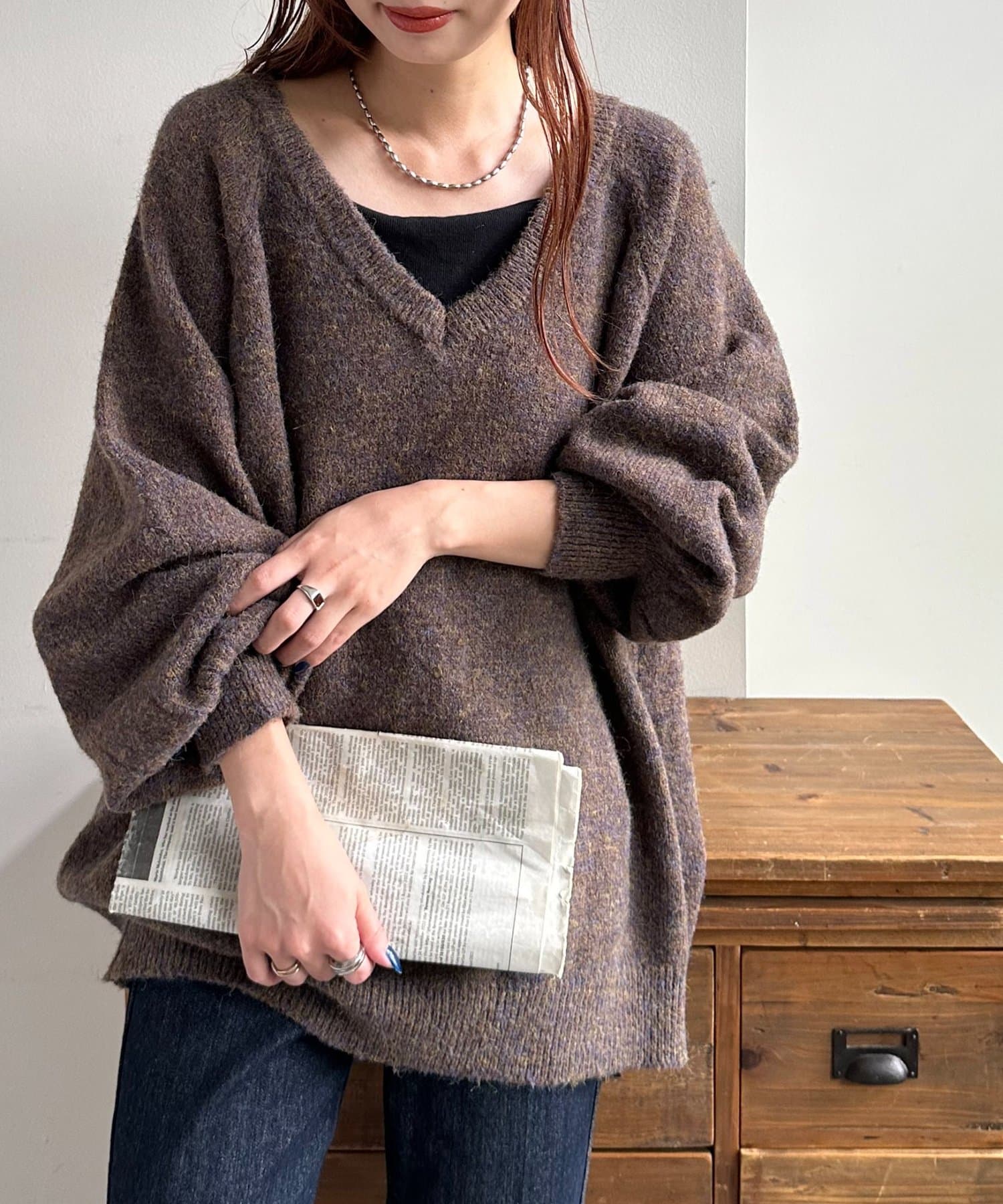 DISCOAT(ディスコート) 【WEB限定】ふわメランジバックスリットプルオーバー