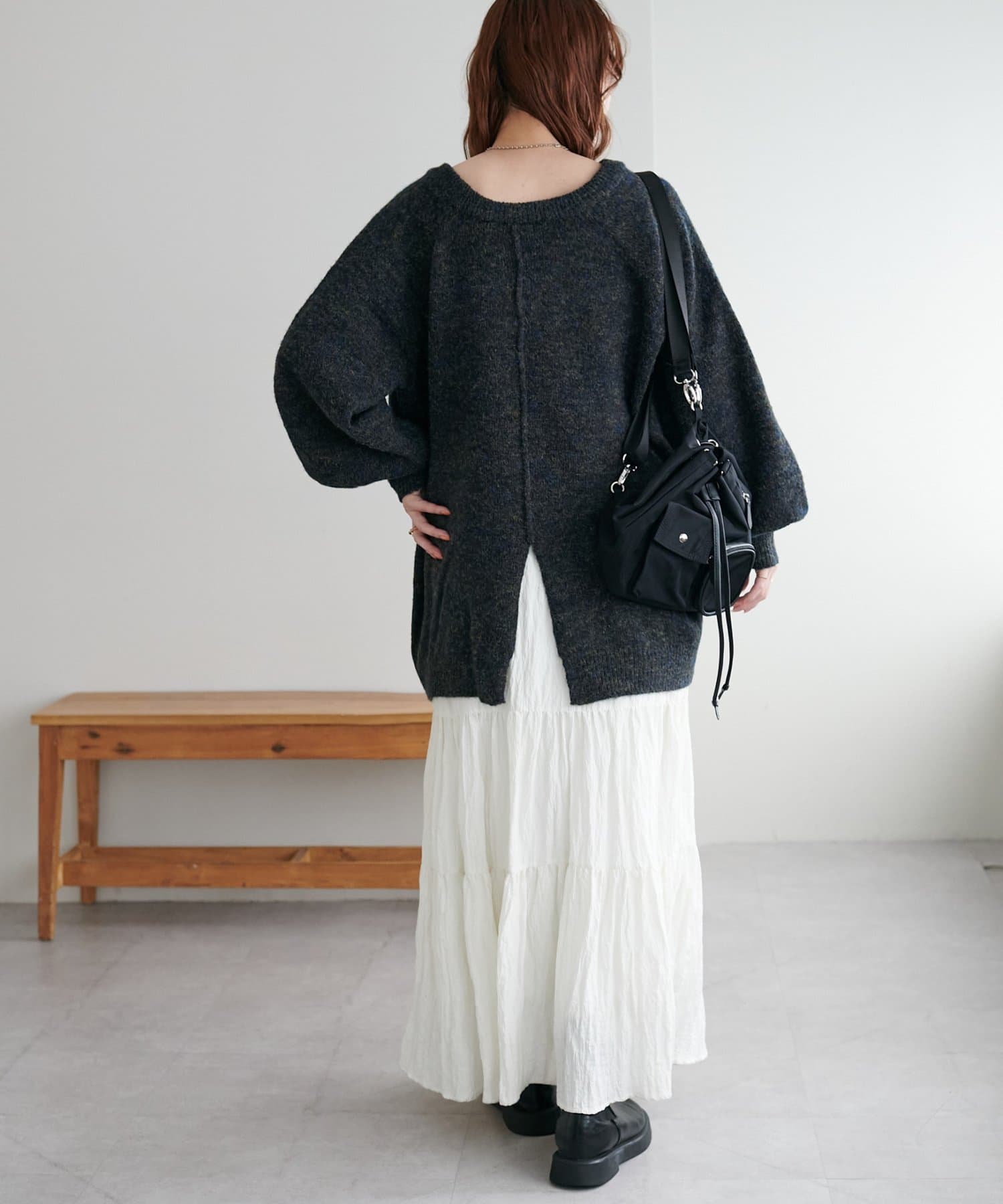 DISCOAT(ディスコート) 【WEB限定】ふわメランジバックスリットプルオーバー