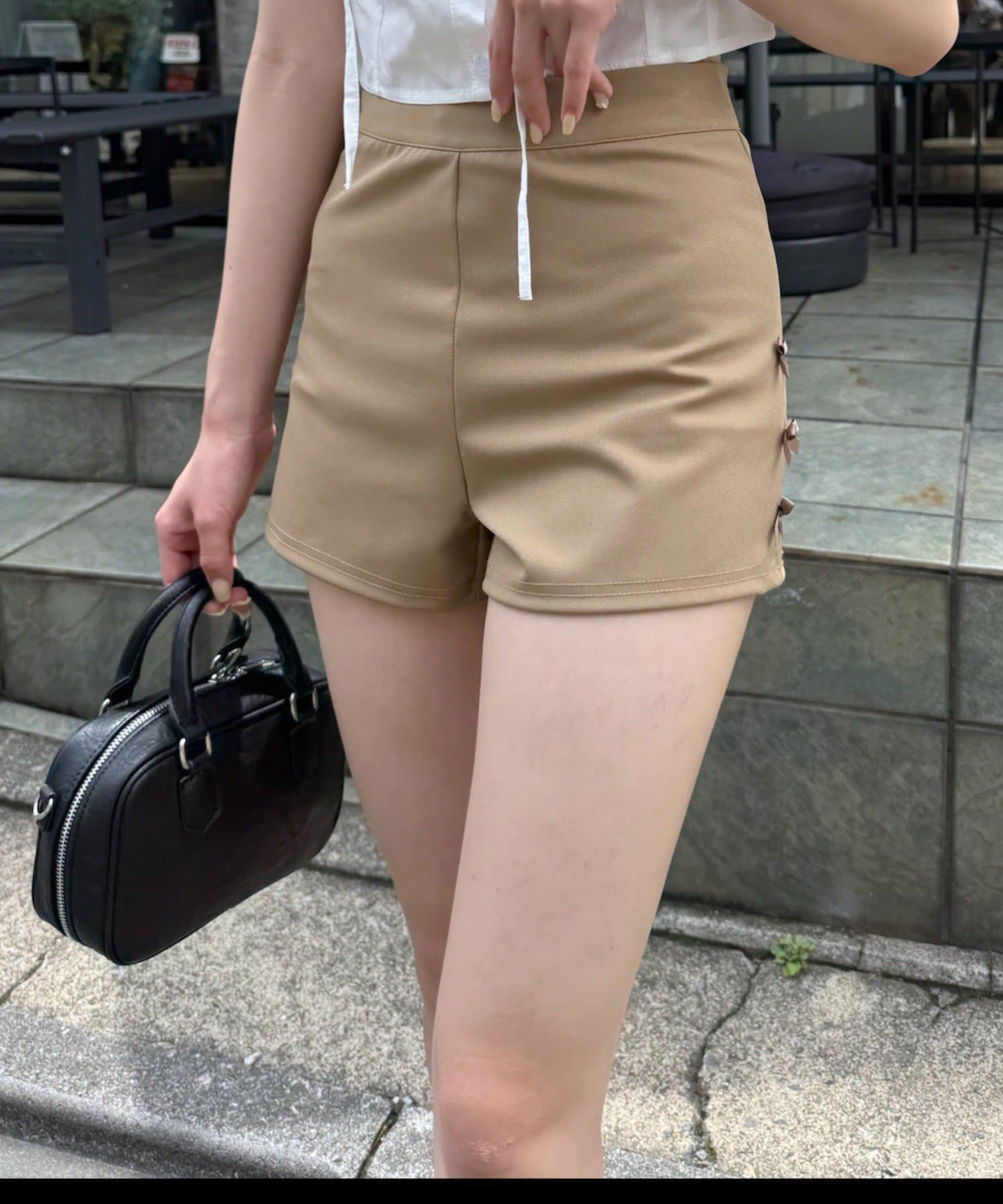 リボンプルオーバー＋リボンショートパンツ サイドリボンショートパンツ3色 | ecrea