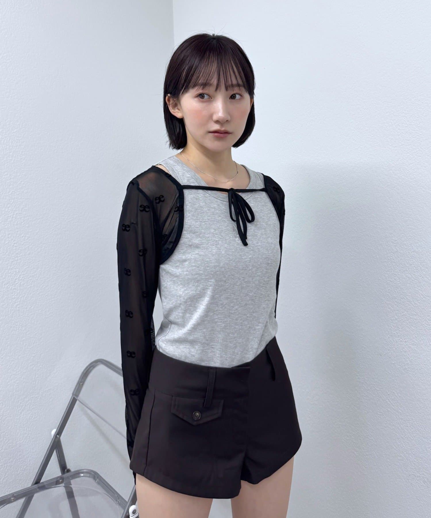 mline(エムライン) [mline]パット付き刺繍キャミ