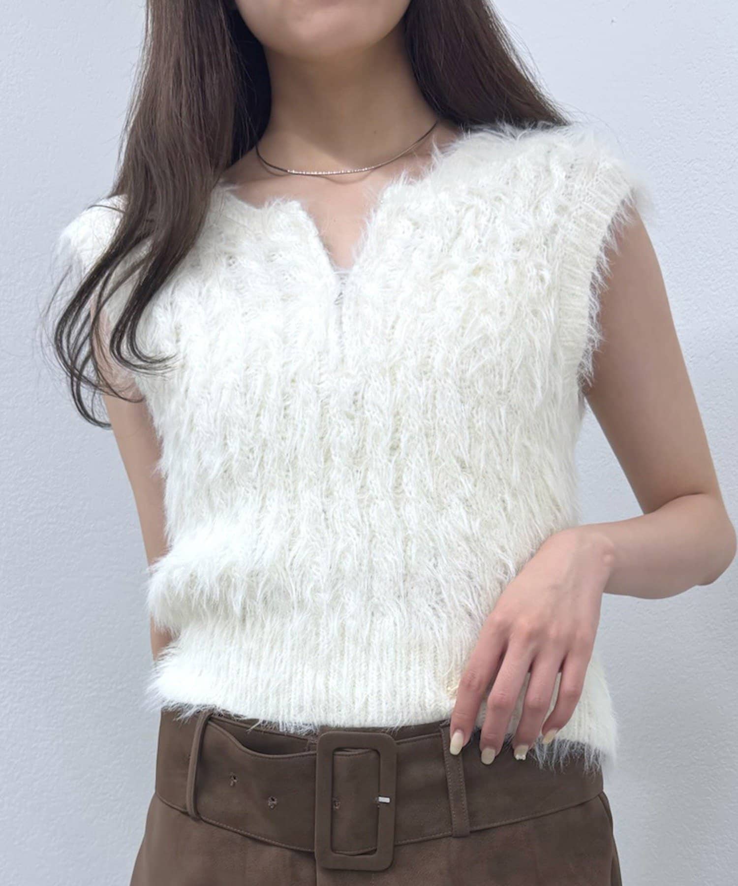 ニット セーター 「mline」シャギーＺＩＰフーディー レディース mline]シャギーZIPフーディー（ニット/セーター）｜mline