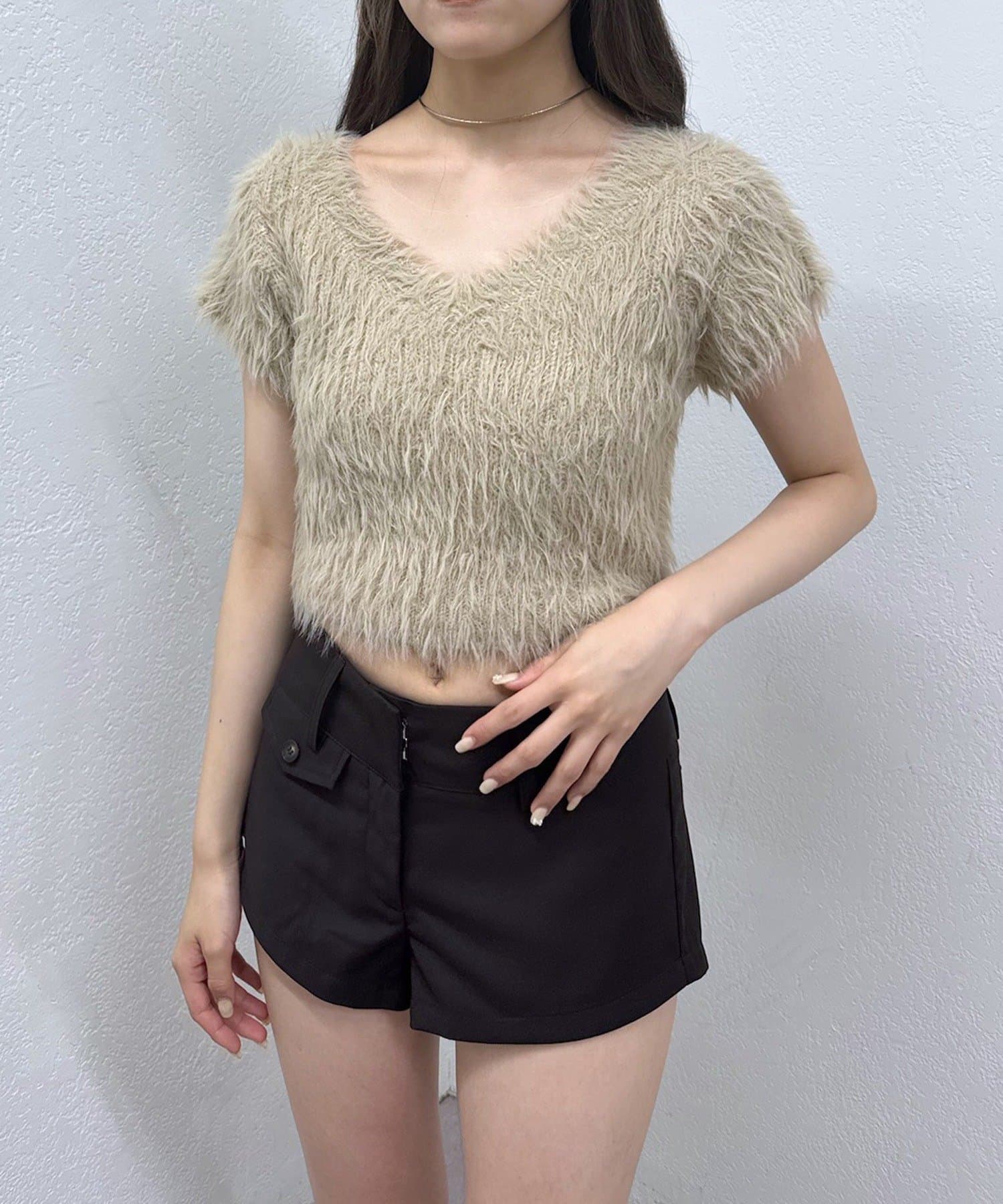 mline(エムライン) [mline]シャギー半袖ニット