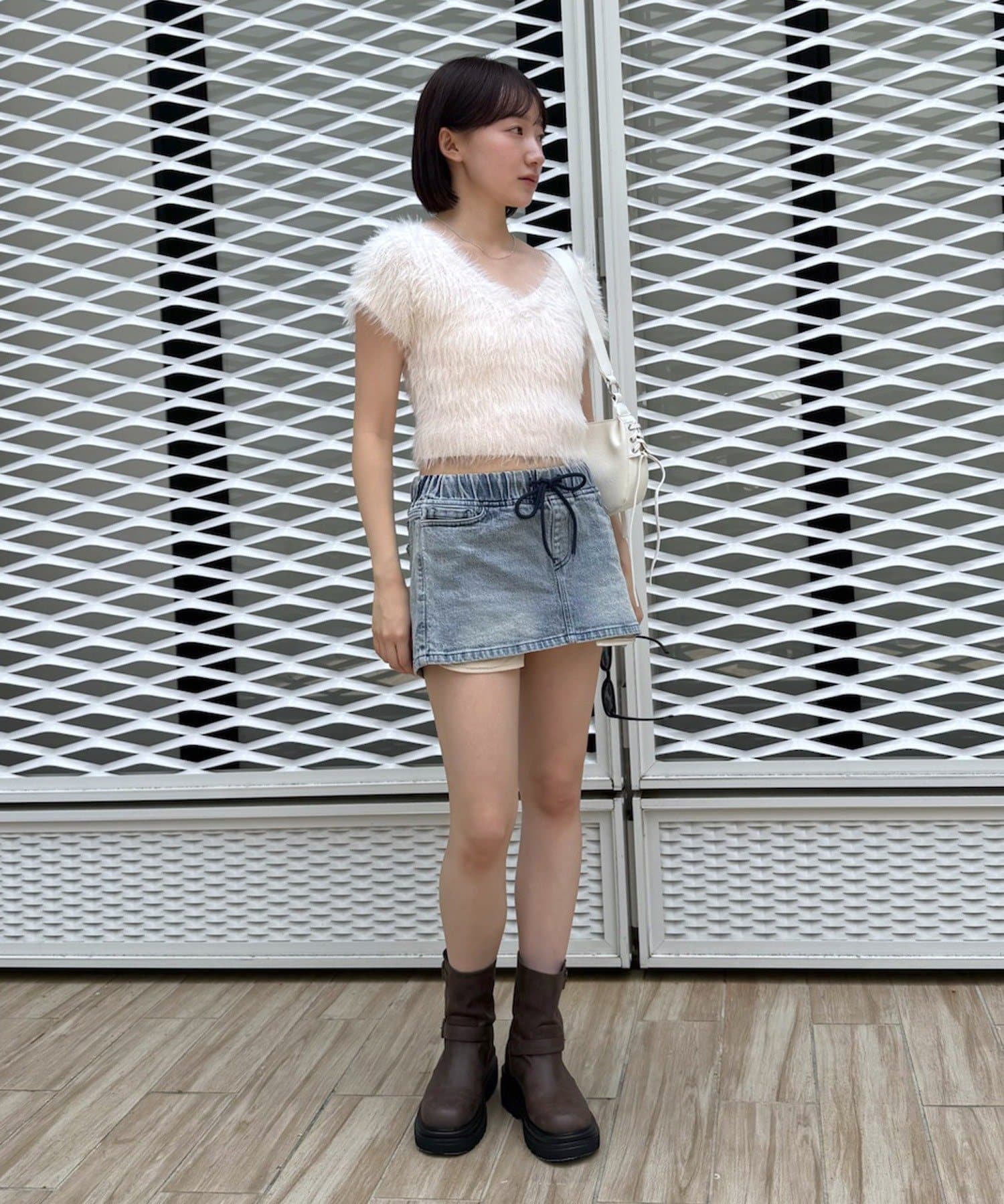 mline(エムライン) [mline]シャギー半袖ニット
