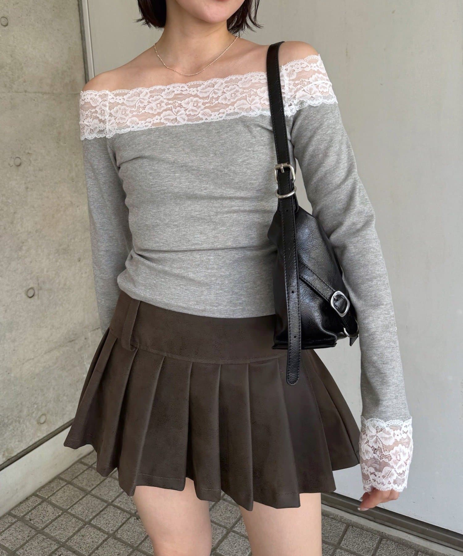 tシャツ 「mline」レースオフショル カットソー レディース mline]レースオフショル カットソー | mline(エムライン