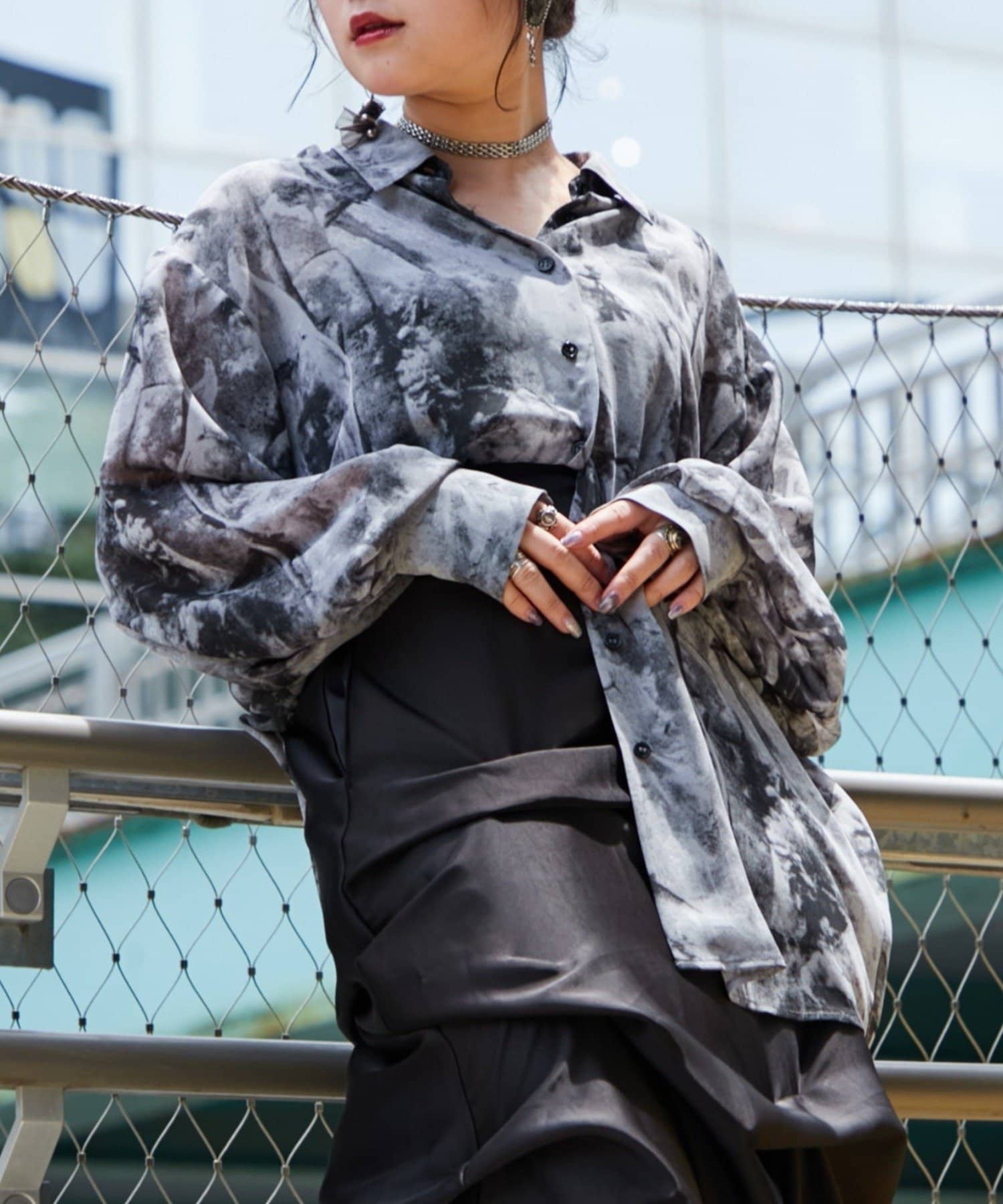 Mavie..7 シアーシャツ ビスチェ Mavie..7】setビスチェ+シアーシャツ（シャツ/ブラウス）｜Mavie