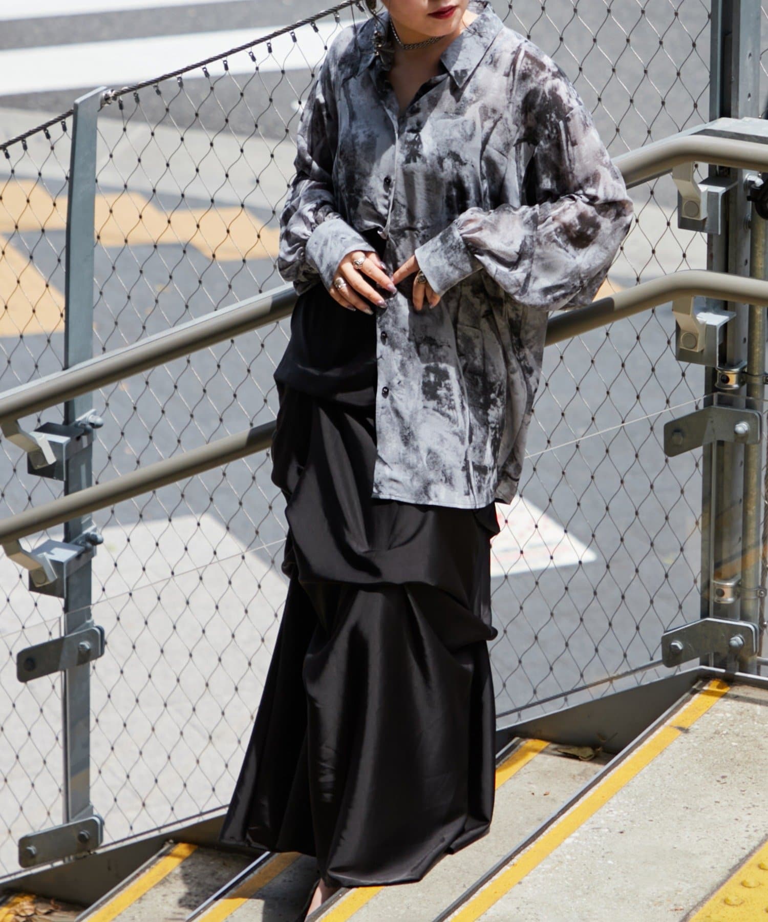 【新品】Mavie...7シアー柄シャツ Mavie..7】シアー柄シャツ（シャツ/ブラウス）｜Mavie..7