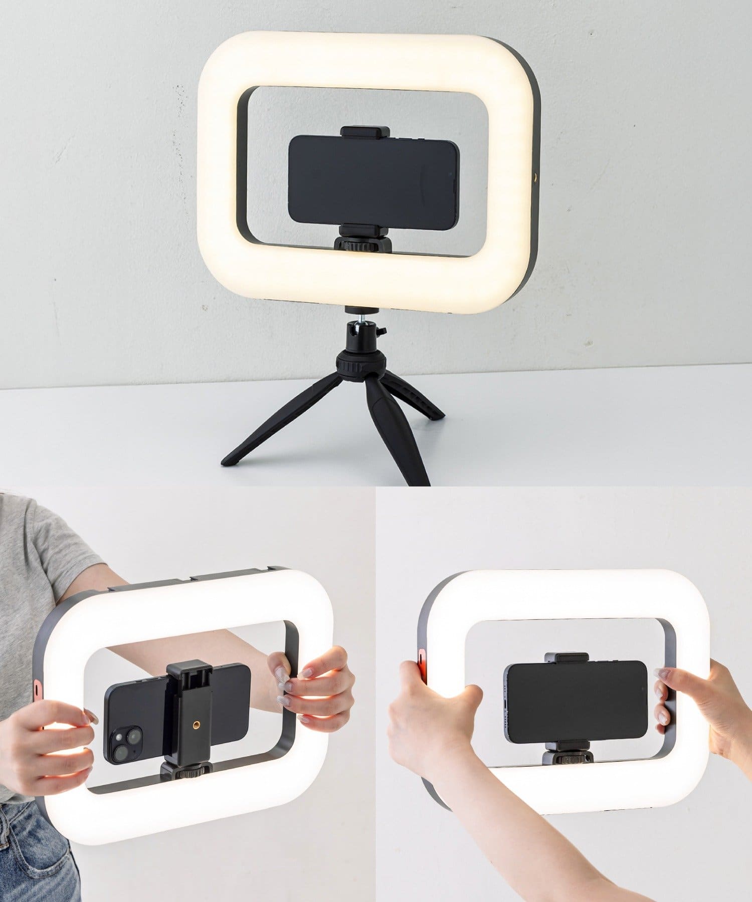 3COINS(スリーコインズ) LEDライトスマホホルダー