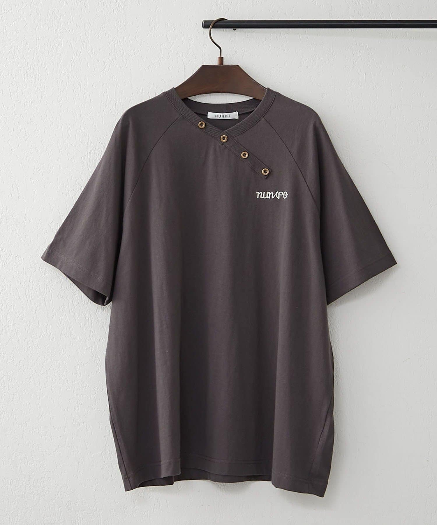 NICE CLAUP / OLIVE des OLIVE OUTLET(ナイスクラップ  / オリーブ デ オリーブ アウトレット) 【RMAF】NUNIFE/ラグランアシメヘンリーT