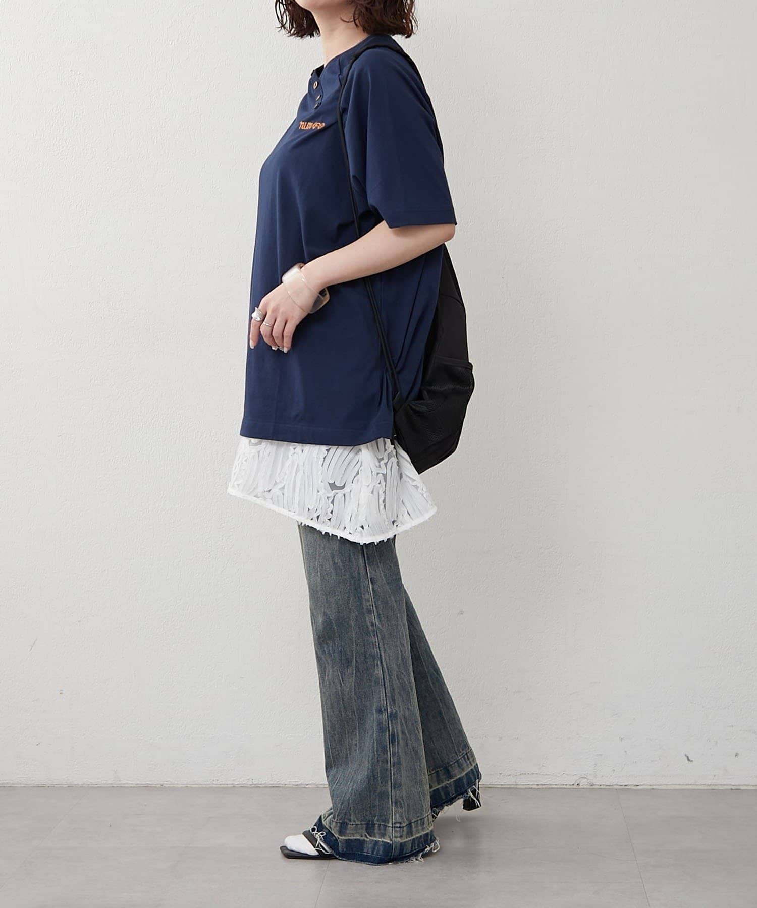 NICE CLAUP / OLIVE des OLIVE OUTLET(ナイスクラップ  / オリーブ デ オリーブ アウトレット) 【RMAF】NUNIFE/ラグランアシメヘンリーT