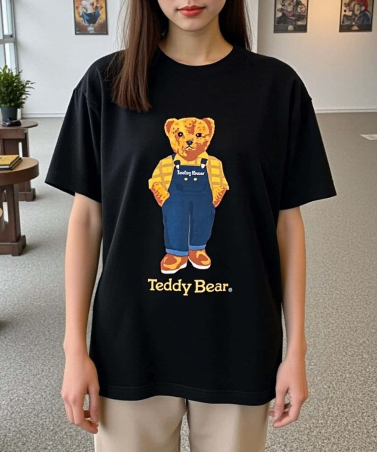 LOCUST(ローカスト) TeddyレディースプリントT オーバーオール柄