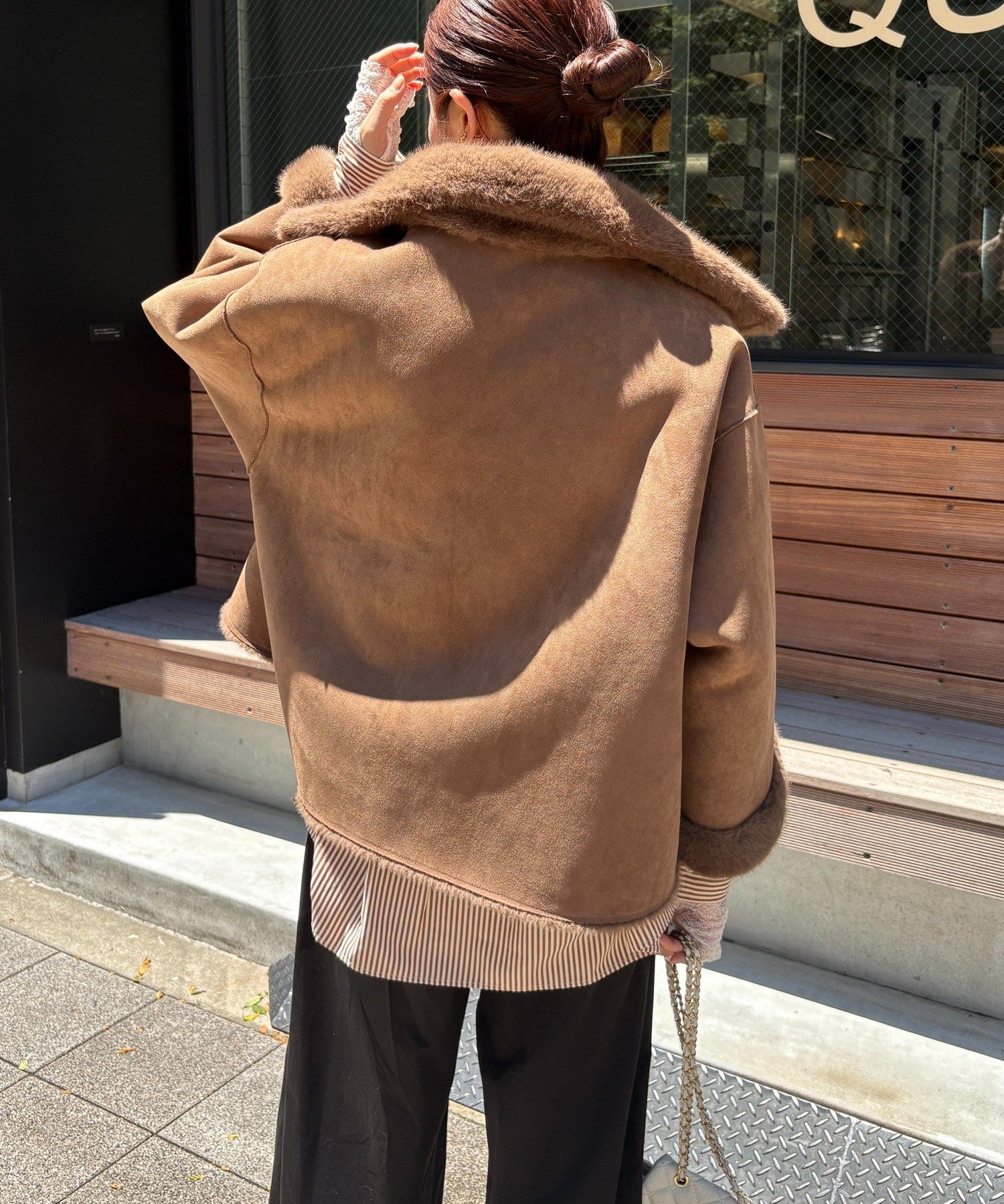 DOUDOU(ドゥドゥ) 【完売カラー再追加！】フェイクファーリバーシブルコート