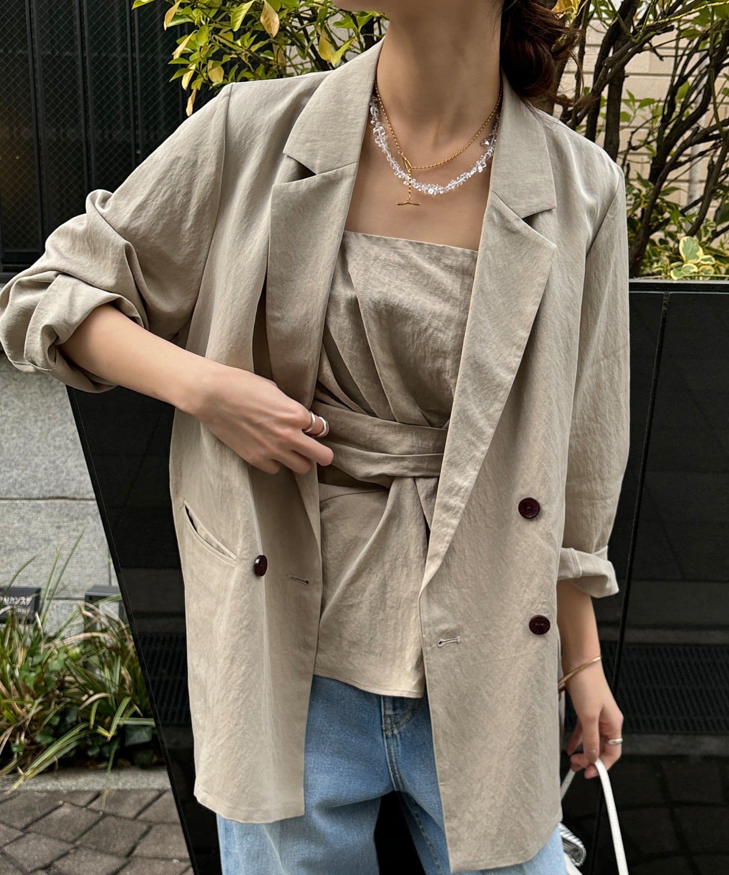 DOUDOU(ドゥドゥ) 【販売後即完売/完売カラー再販決定！】アシメタックビスチェ