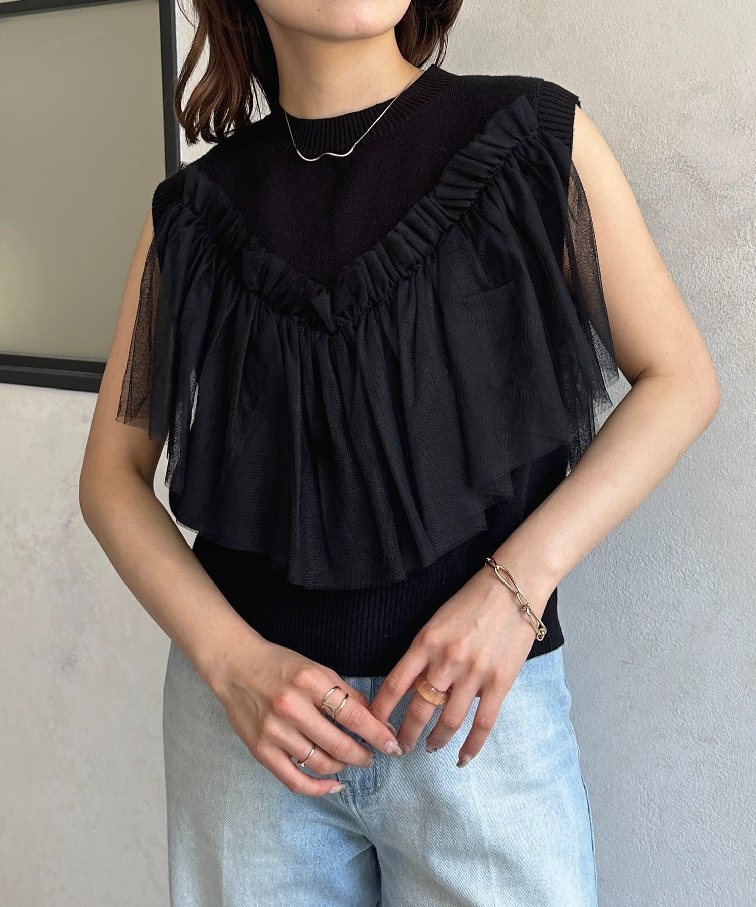 Thevon.(ゼヴォン) チュールビスチェノースリニット