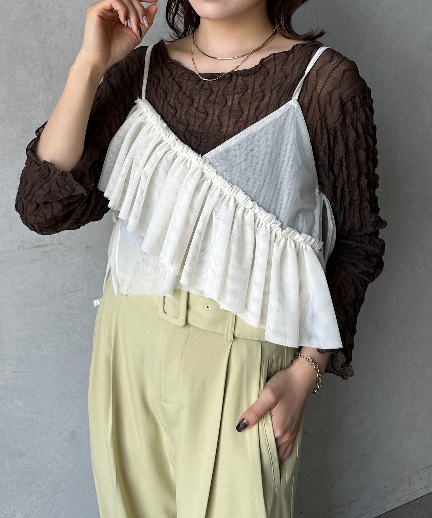 Thevon.(ゼヴォン) アシメチュールフリルビスチェ