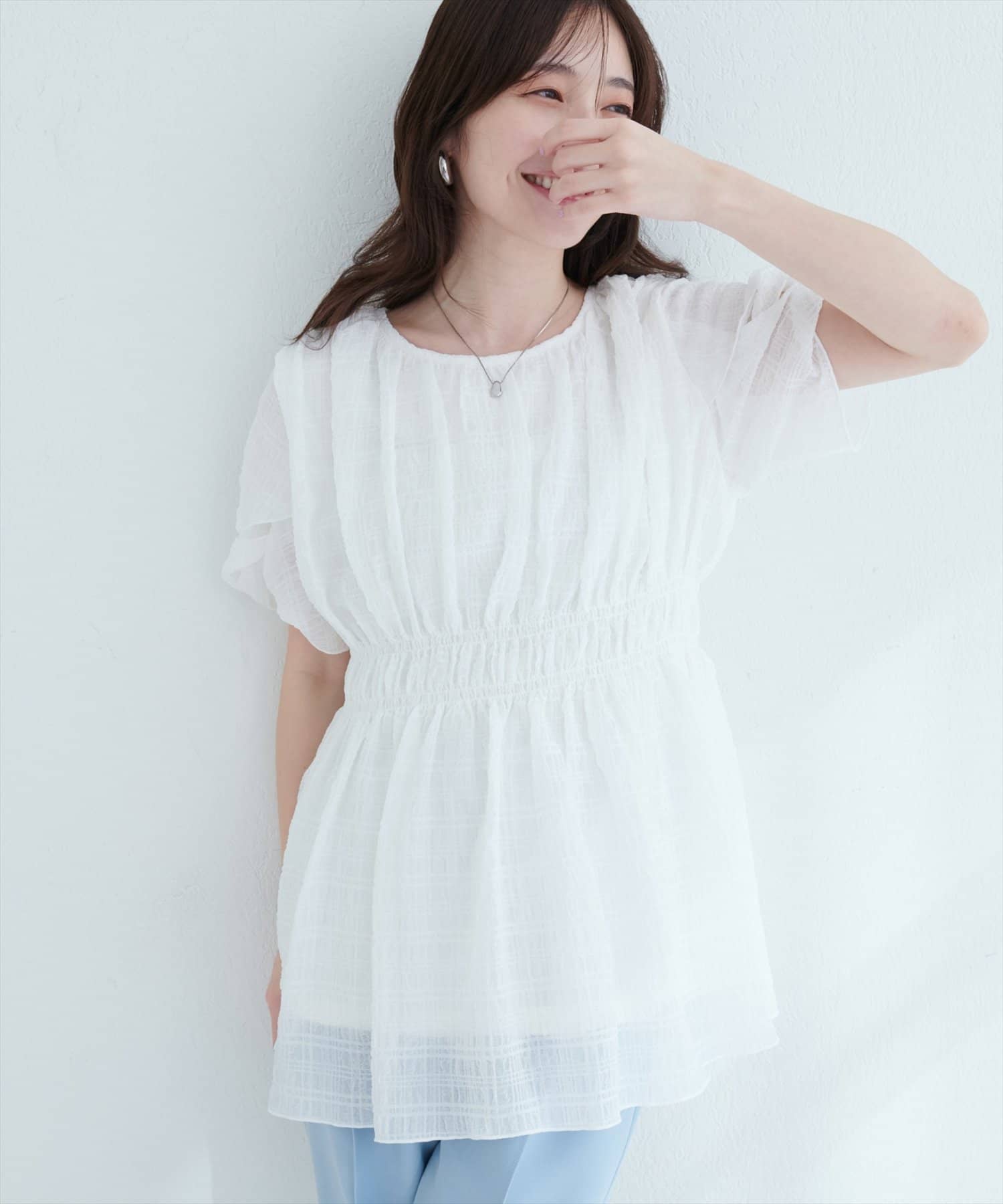 osonoねじり袖ペプラムチュニック osonoねじり袖ペプラムチュニック | natural couture(ナチュラル