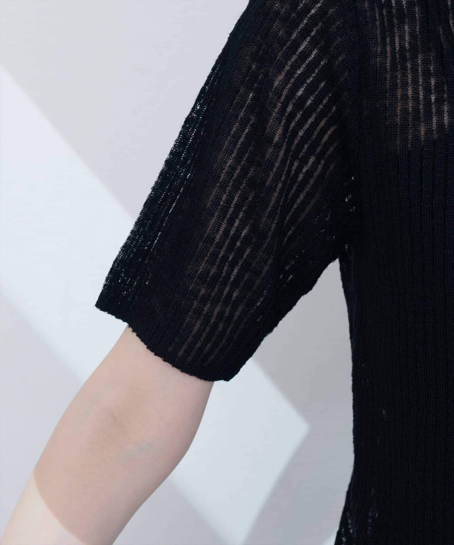 natural couture(ナチュラルクチュール) 【WEB限定】針抜きリブ衿付きカーディガン