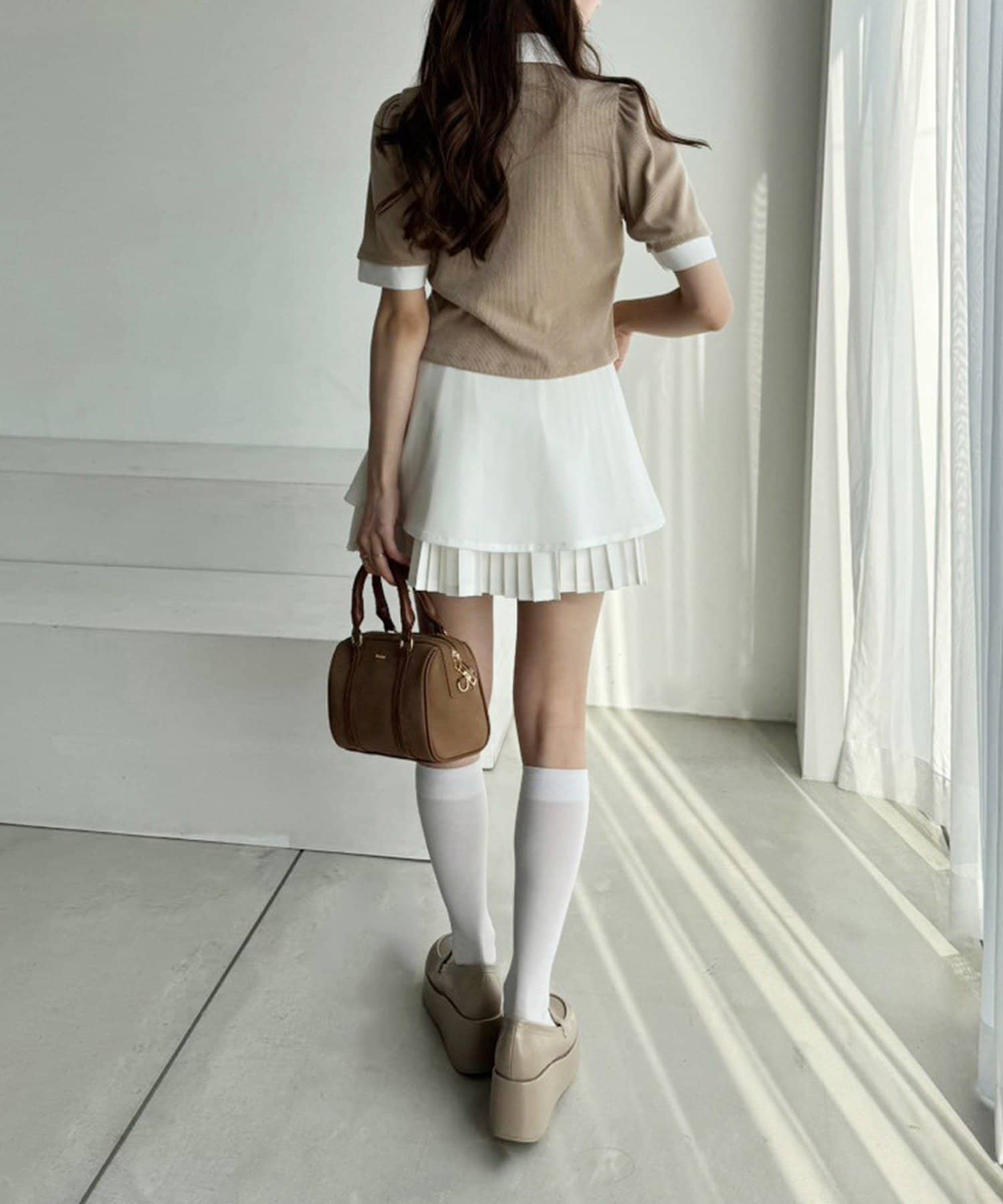 one after another】裾プリーツミニスカート | NICE CLAUP / OLIVE des