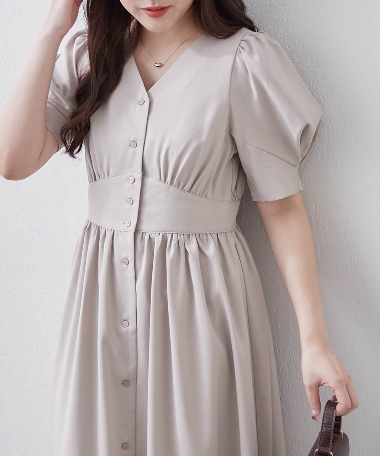 NICE CLAUP / OLIVE des OLIVE OUTLET(ナイスクラップ  / オリーブ デ オリーブ アウトレット) 【RMAF】折り紙袖ワンピース