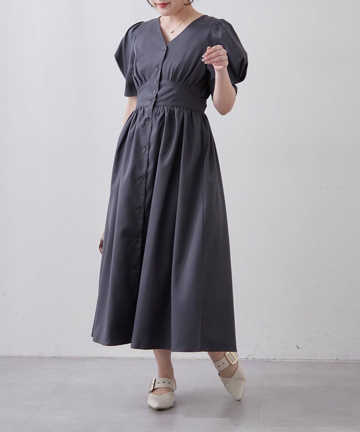 NICE CLAUP / OLIVE des OLIVE OUTLET(ナイスクラップ  / オリーブ デ オリーブ アウトレット) 【RMAF】折り紙袖ワンピース