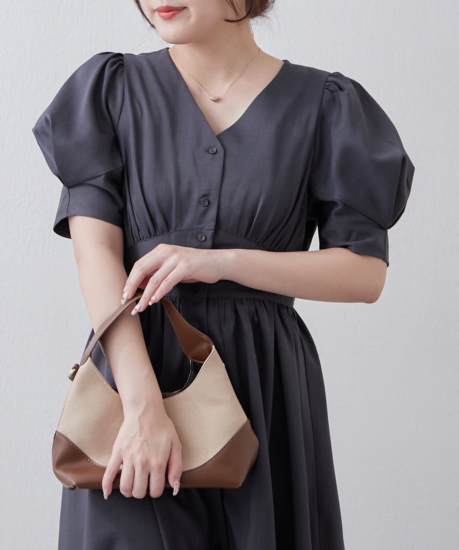 NICE CLAUP / OLIVE des OLIVE OUTLET(ナイスクラップ  / オリーブ デ オリーブ アウトレット) 【RMAF】折り紙袖ワンピース