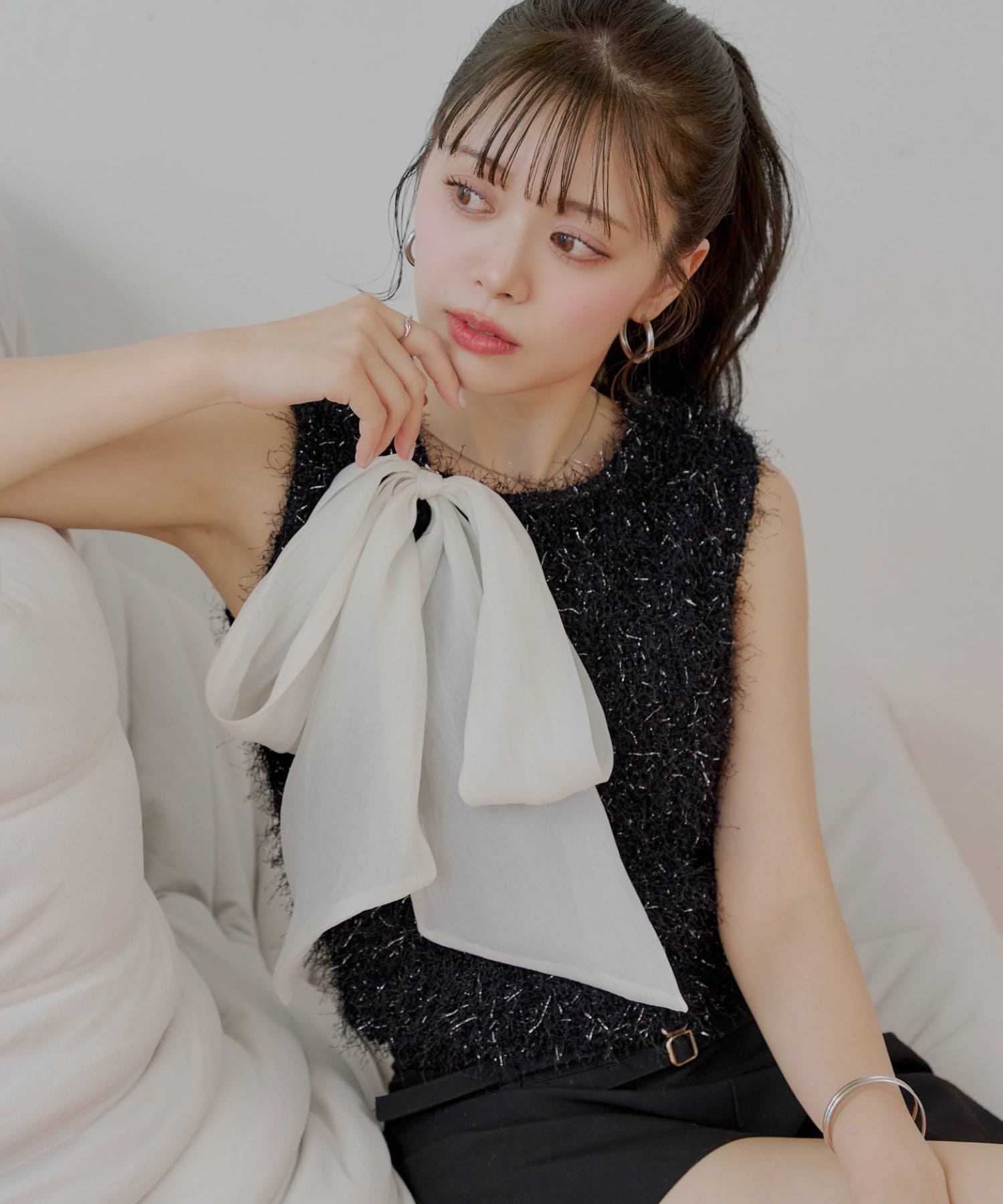 綺麗❗️ケープ アルパカシャギー フリル チェック ポンチョ