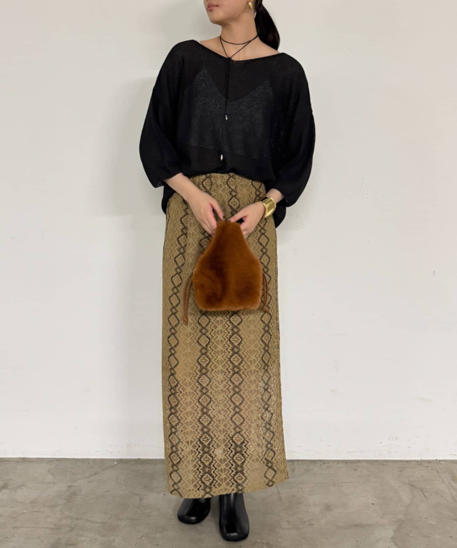 LOUNGEDRESS(ラウンジドレス) ワンハンドルファーチェーンBag